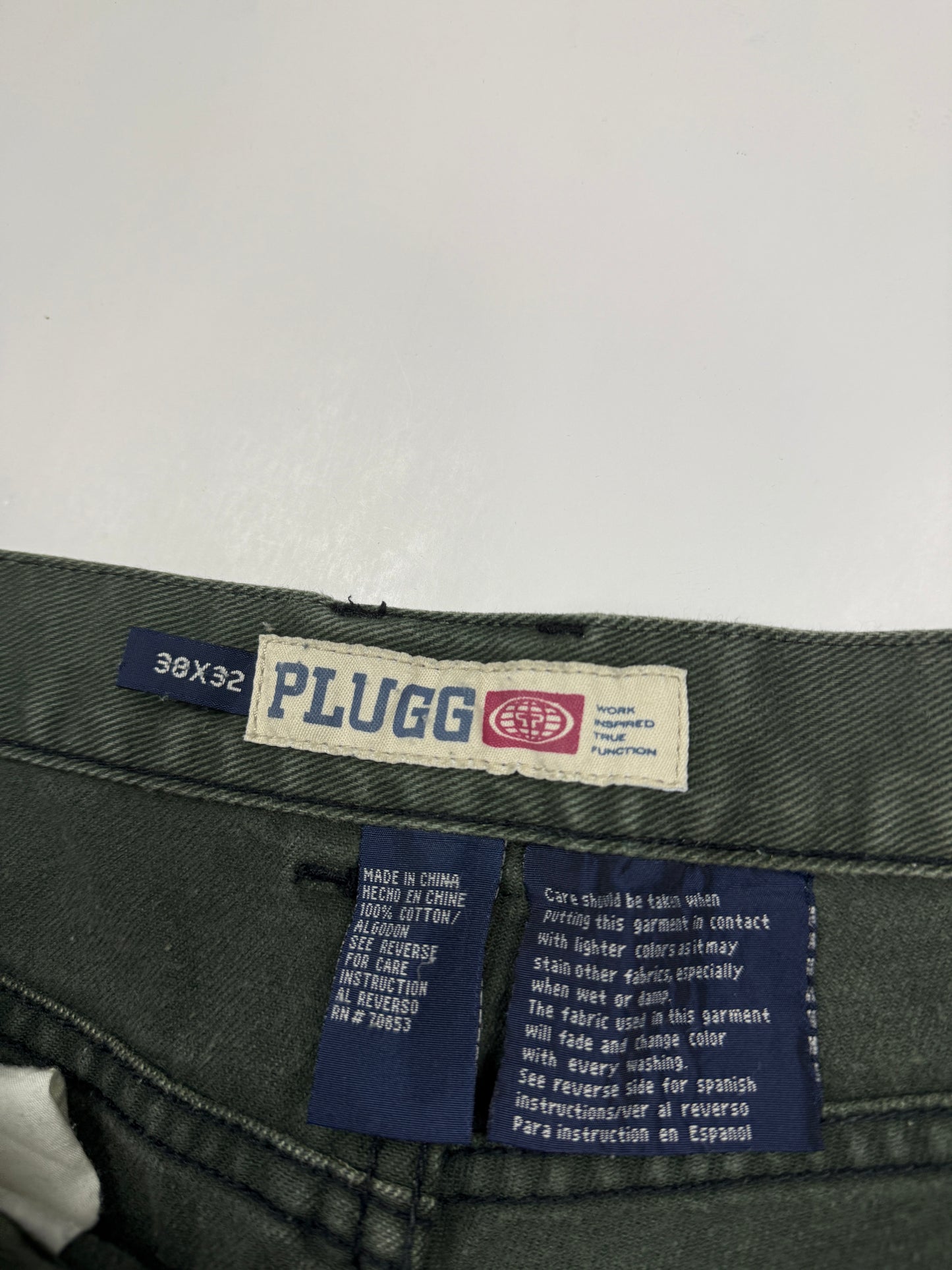 Vintage Y2K Plugg Double Knee Utility Pocket Baggy Carpenter Style Denim Pants Size 37W