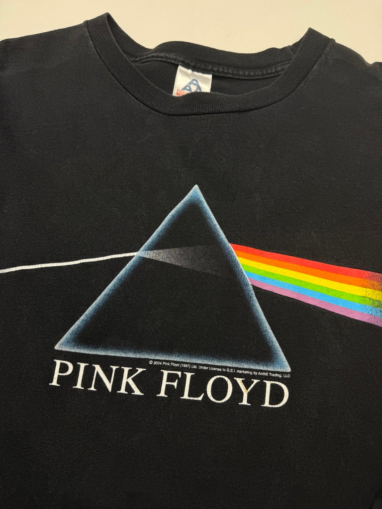 Vintage 2004 Pink Floyd Dark Side Of The Moon Rock And Roll Band Music T Shirt Size L Y2K