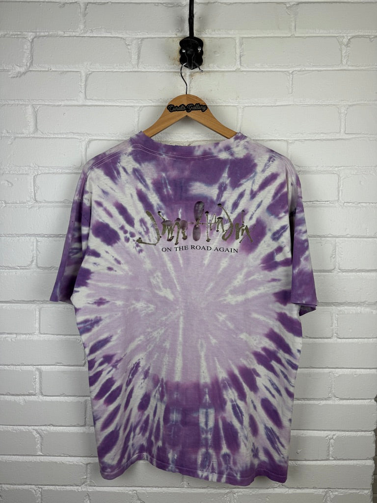 Vintage 1993 Jimi Hendrix On The Road Again Tie-Dye Winterland T Shirt Size XL 90s