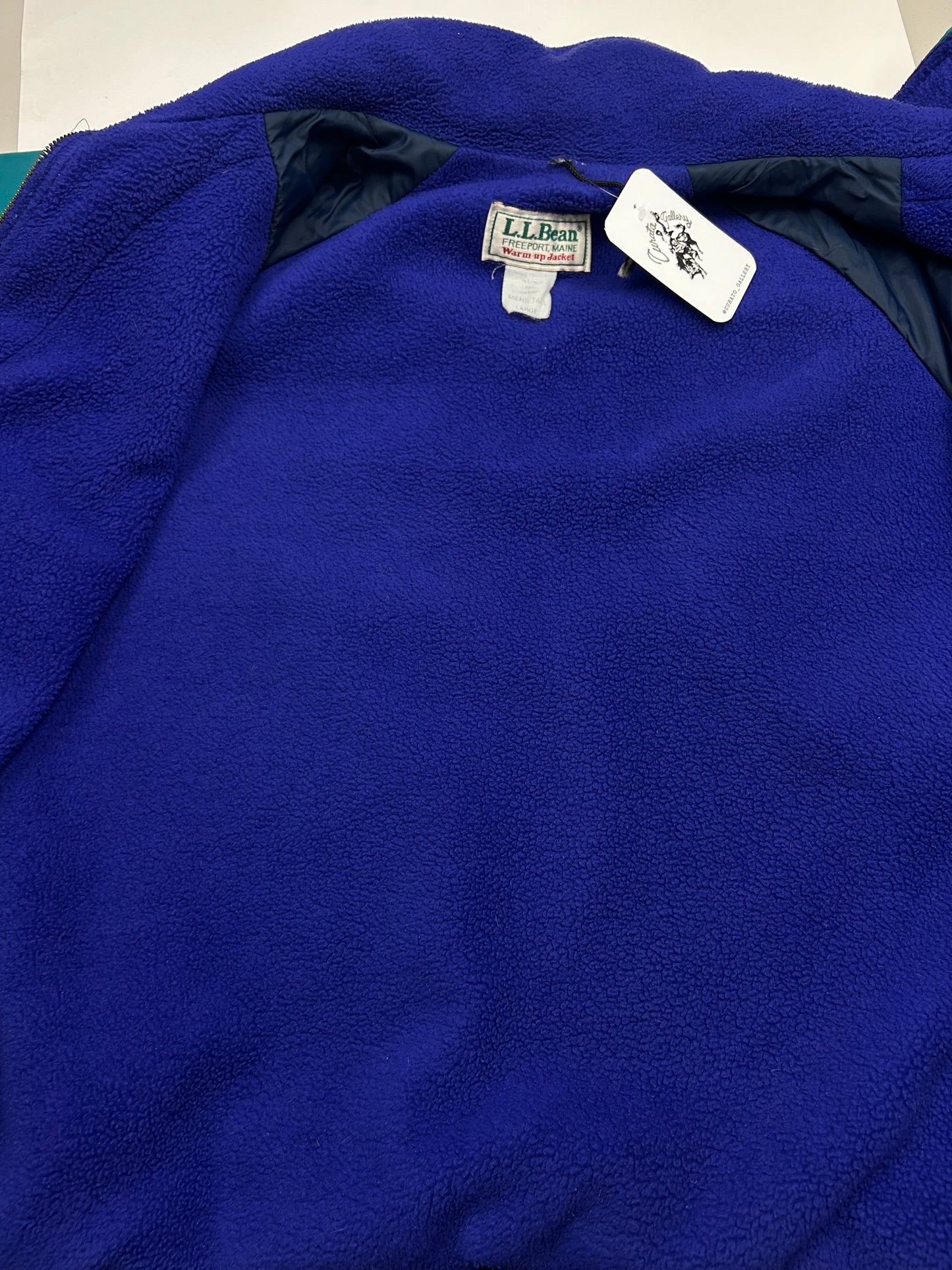 Vintage 90s LL Bean Fleece Lined Warm Up Nylon Bomber Jacket Size L