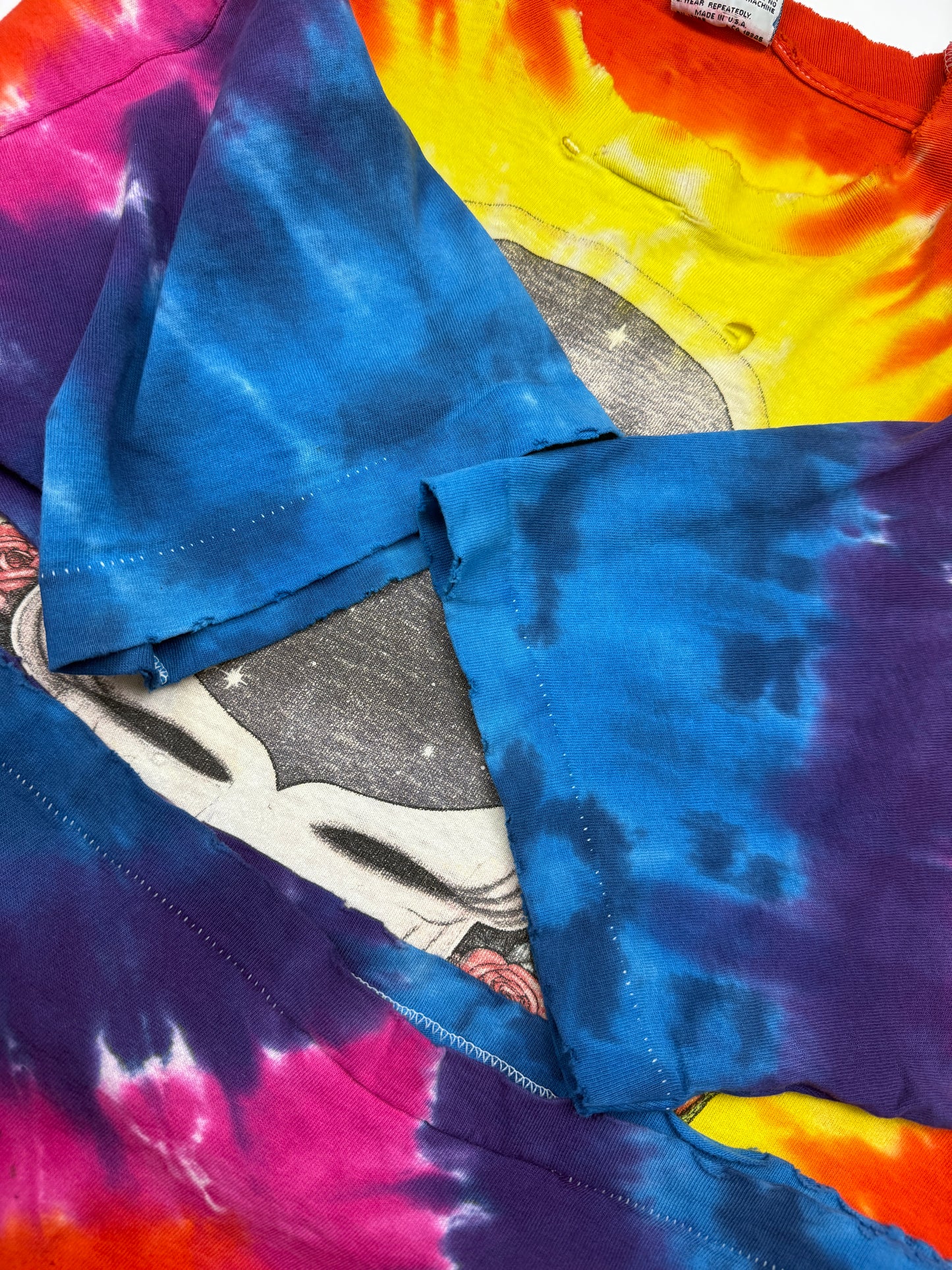 Vintage 1992 Grateful Dead Space Your Face Tie Dye Distressed GD Music T Shirt Size XL 90s