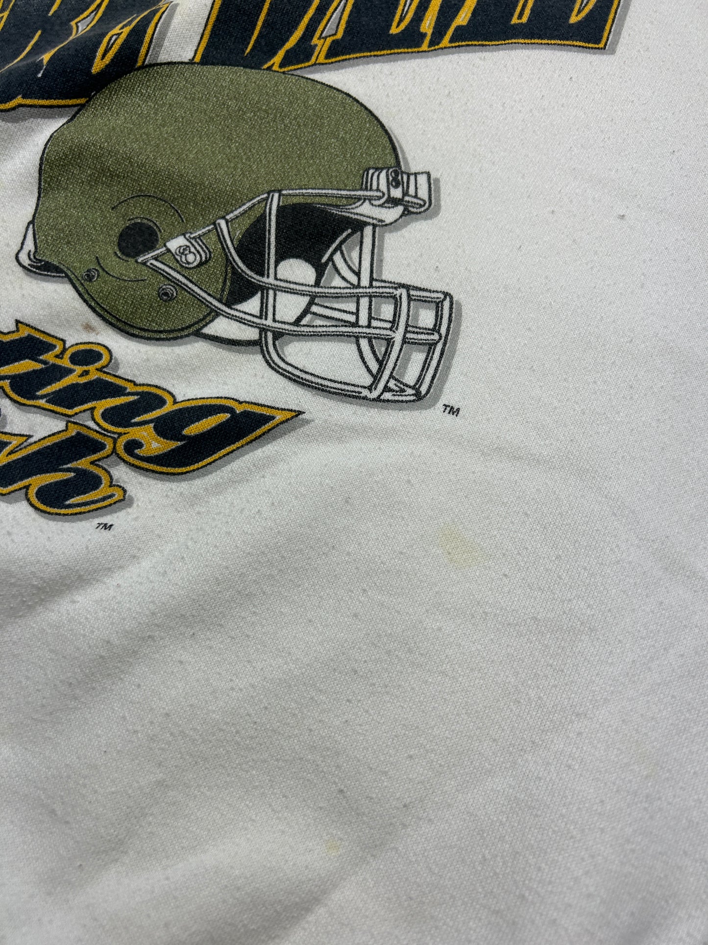 Vintage 90s Notre Dame Fighting Irish Football Spell Out NCAA Sweatshirt Size XXL