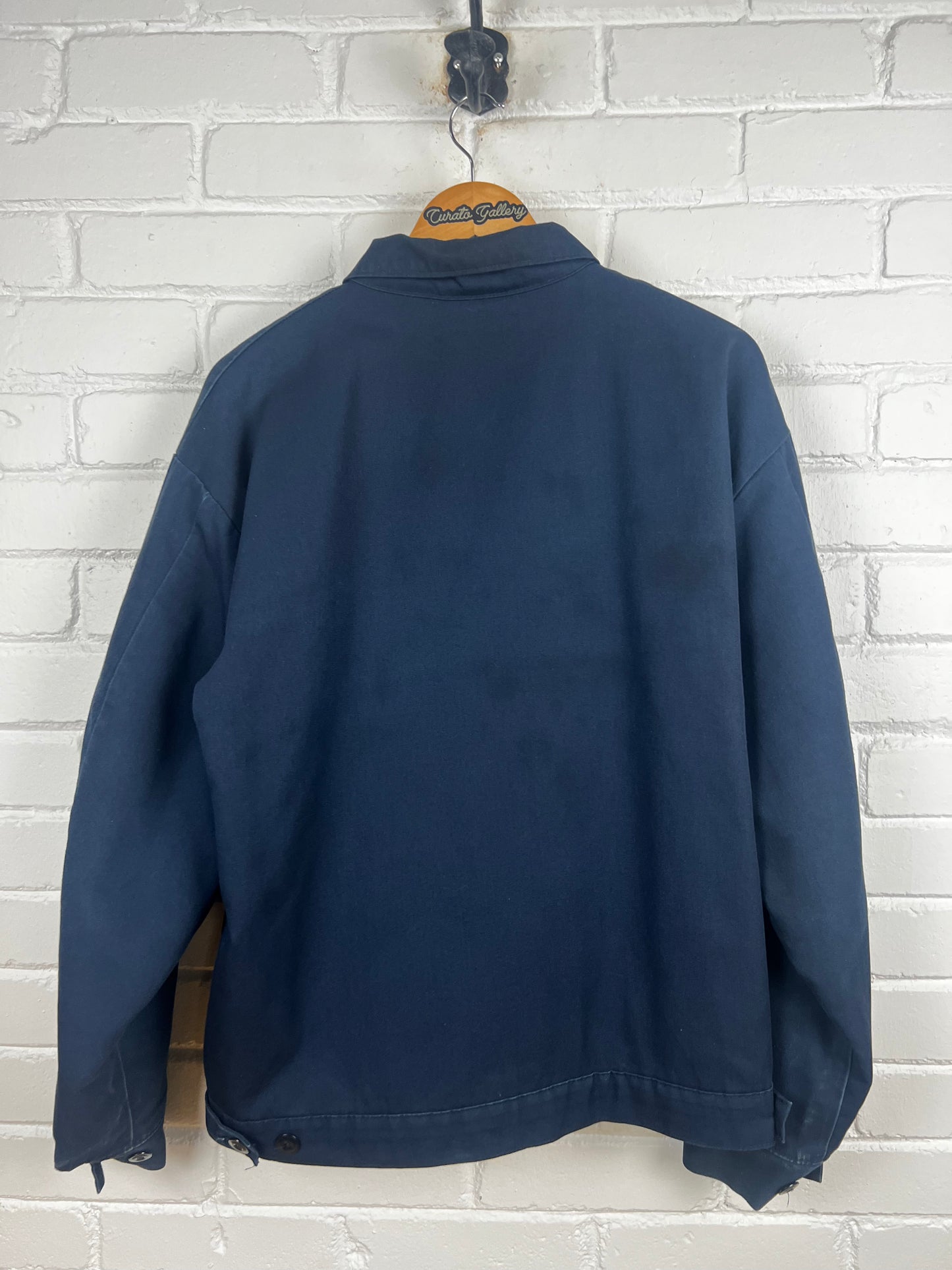 Vintage Detroit Style Quilted Lined Mechanic Jacket Size L Navy Blue