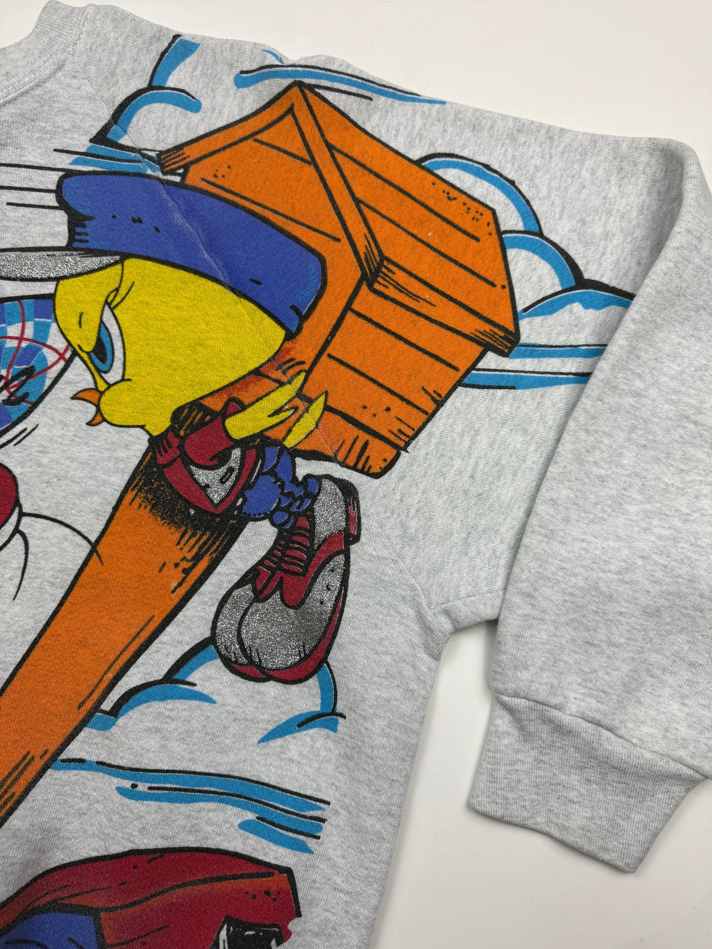 Vintage 1996 Looney Tunes Tweety Bird And Sylvestre Get A Life All Over Print Sweatshirt Size XL 90s