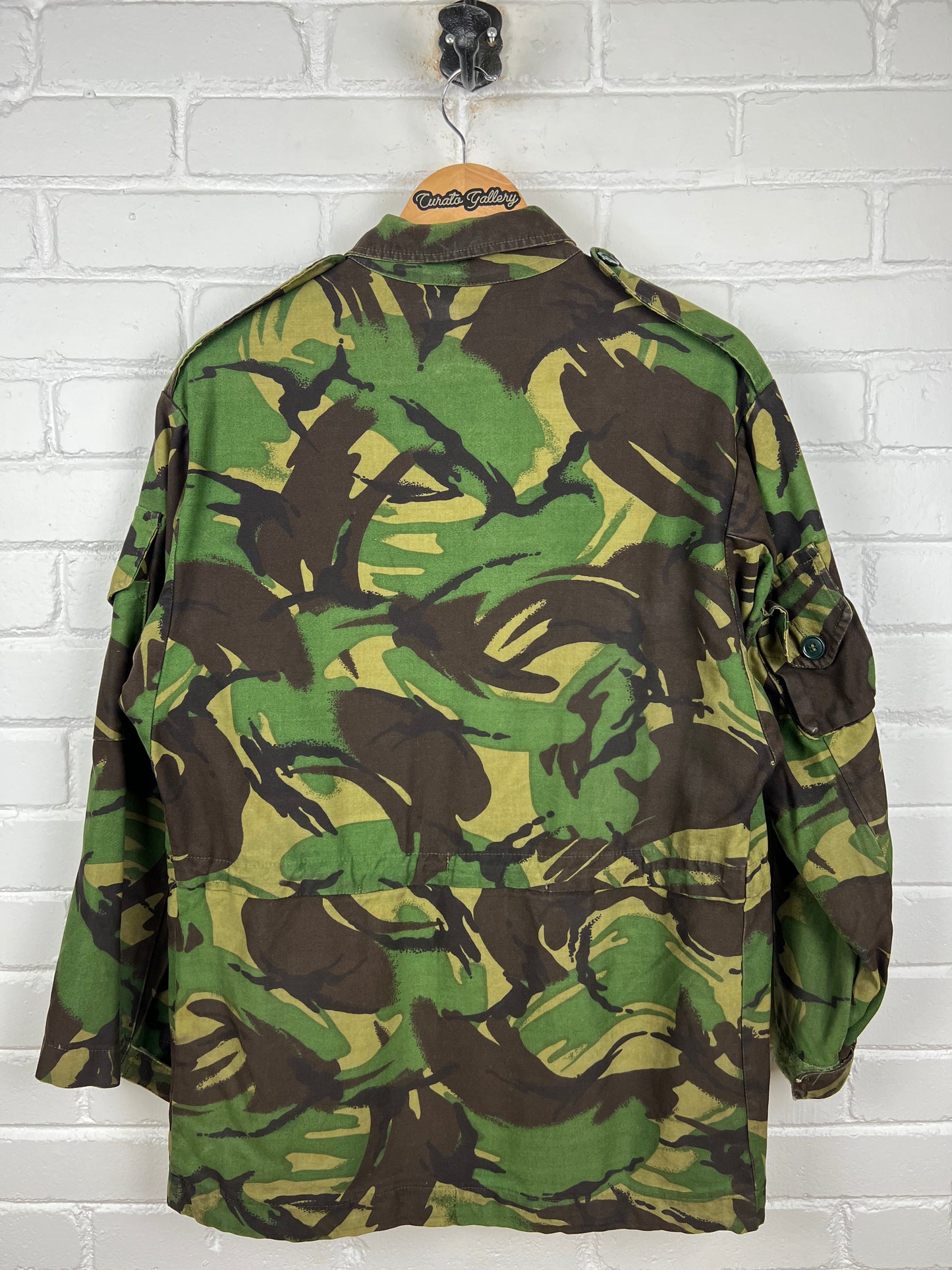 Vintage 90s British Army Woodland Camoflauge Smock Combat Full Zip Jacket Size L