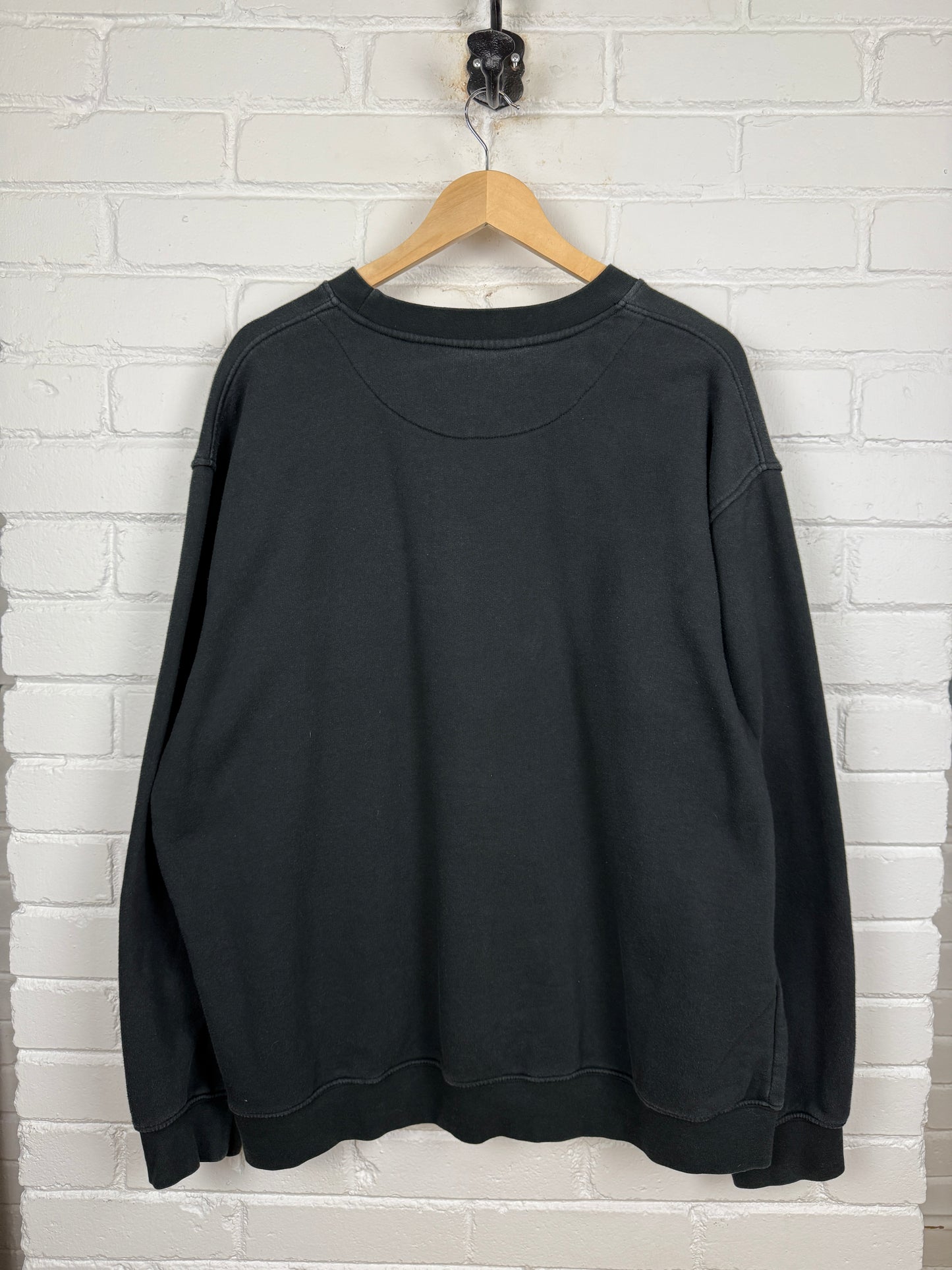 Vintage Y2K Nike Embroidered Mini Swoosh Crewneck Sweatshirt Size XXL Black