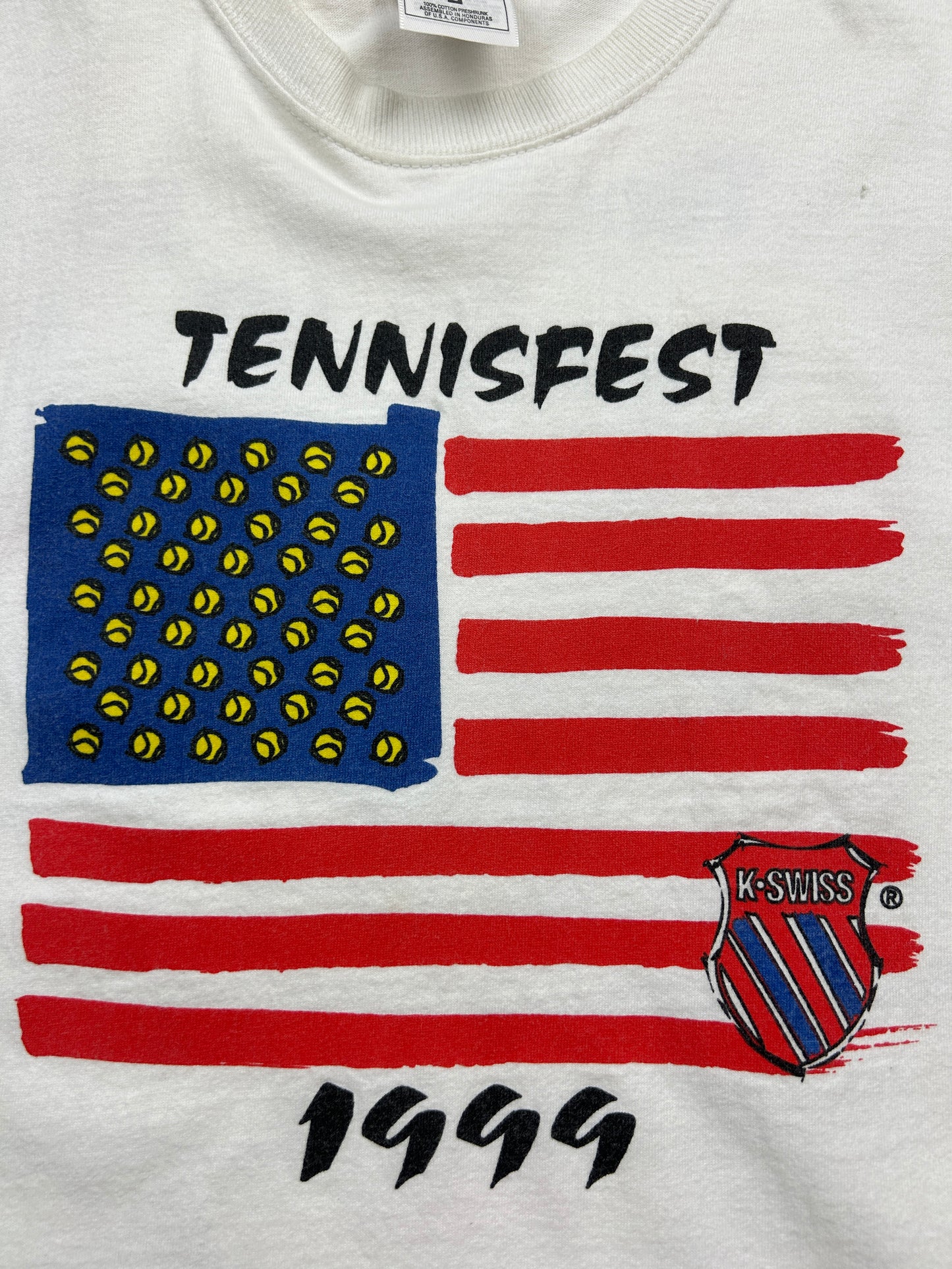 Vintage 1999 K Swiss Tennis Fest American Flag Promo T Shirt Size L 90s