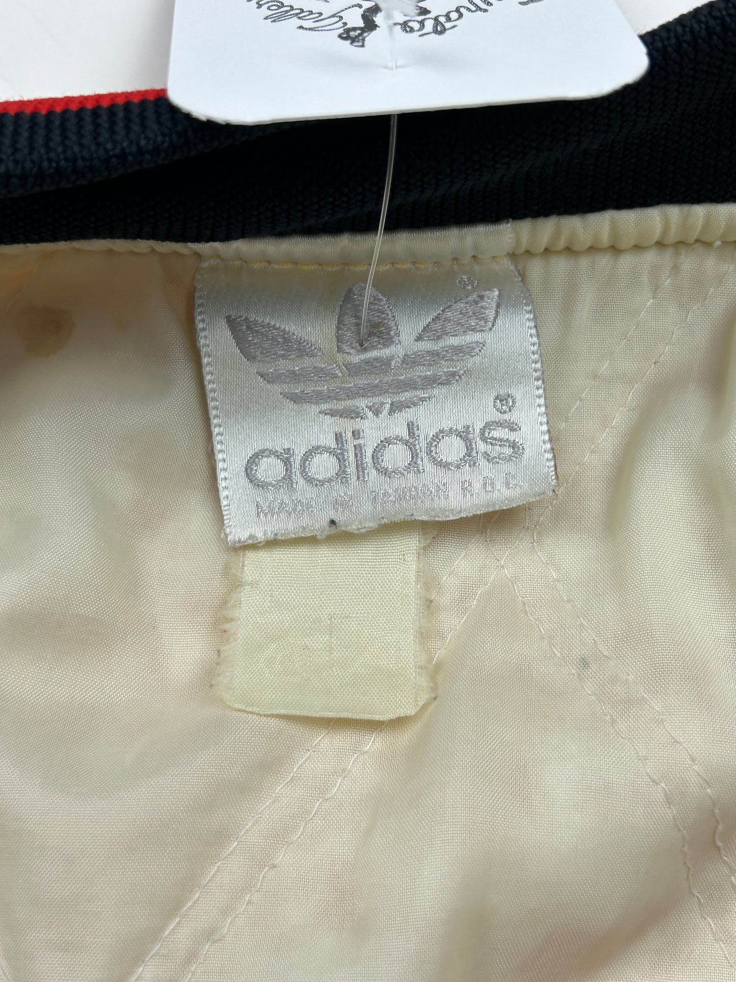 Vintage 80s Adidas Endurance Gurantee Tre Foil Two Tone Insulated Bomber Jacket Size XL