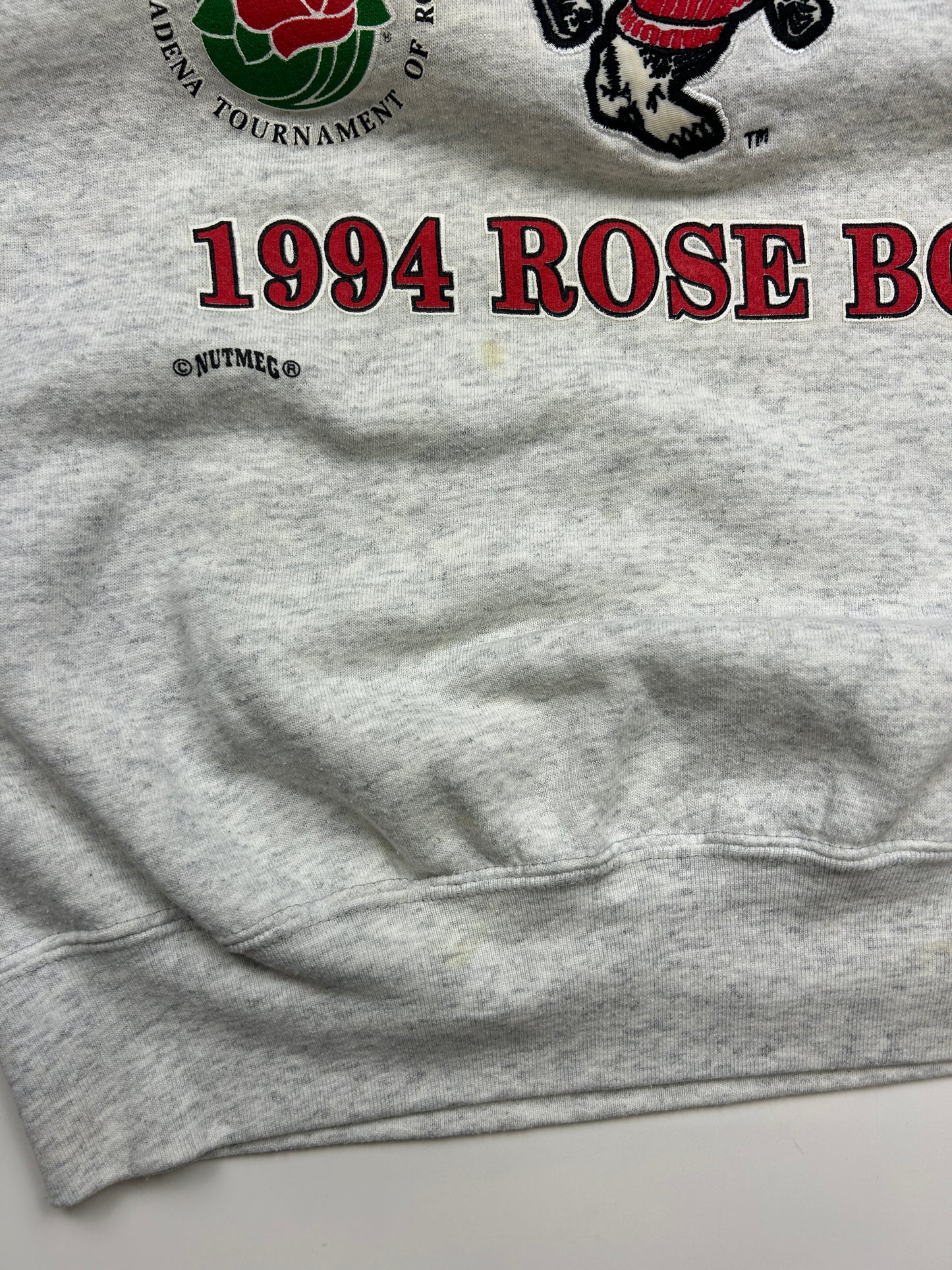 Vintage 1994 Wisconsin Badgers Rose Bowl Football NCAA Nutmeg Sweatshirt Size XL 90s