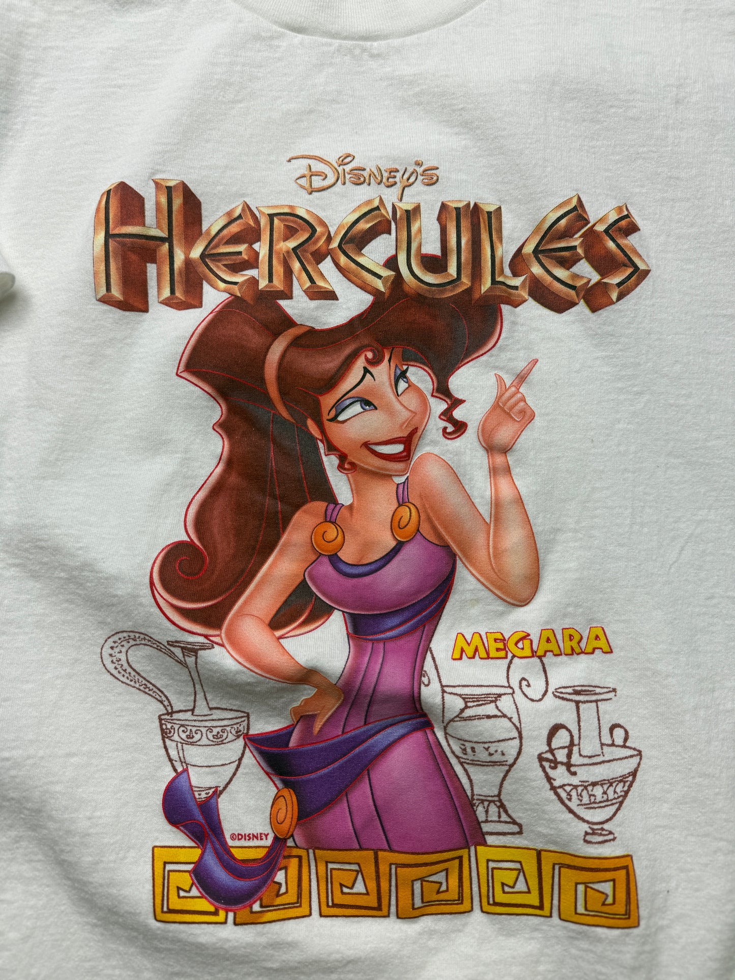Vintage 90s Hercules Disney Megara Movie Promo Animated T Shirt Size XL