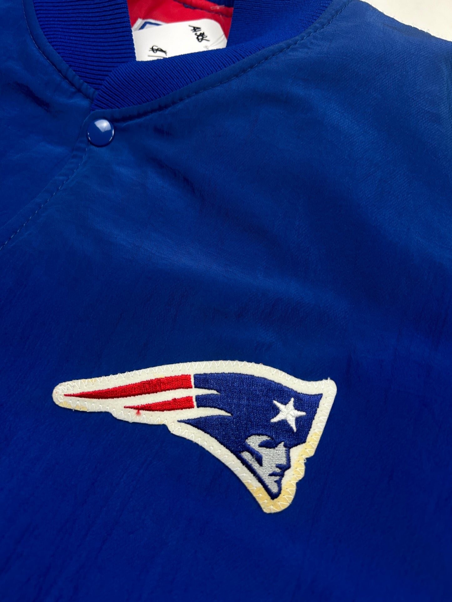 Vintage 90s New England Patriots Starter Insulated Satin Bomber Jacket Size XL