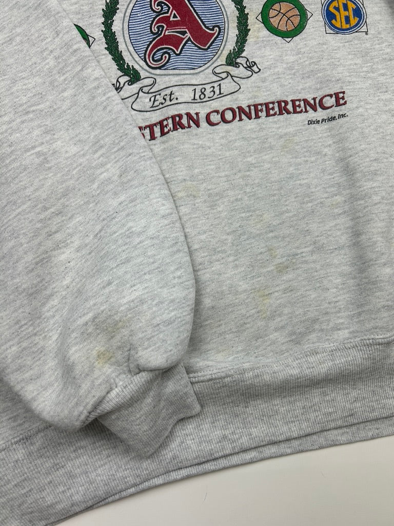 Vintage 90s Albama Crimson Tide SEC Roll Tide Russell Athletic Graphic Sweatshirt Size L