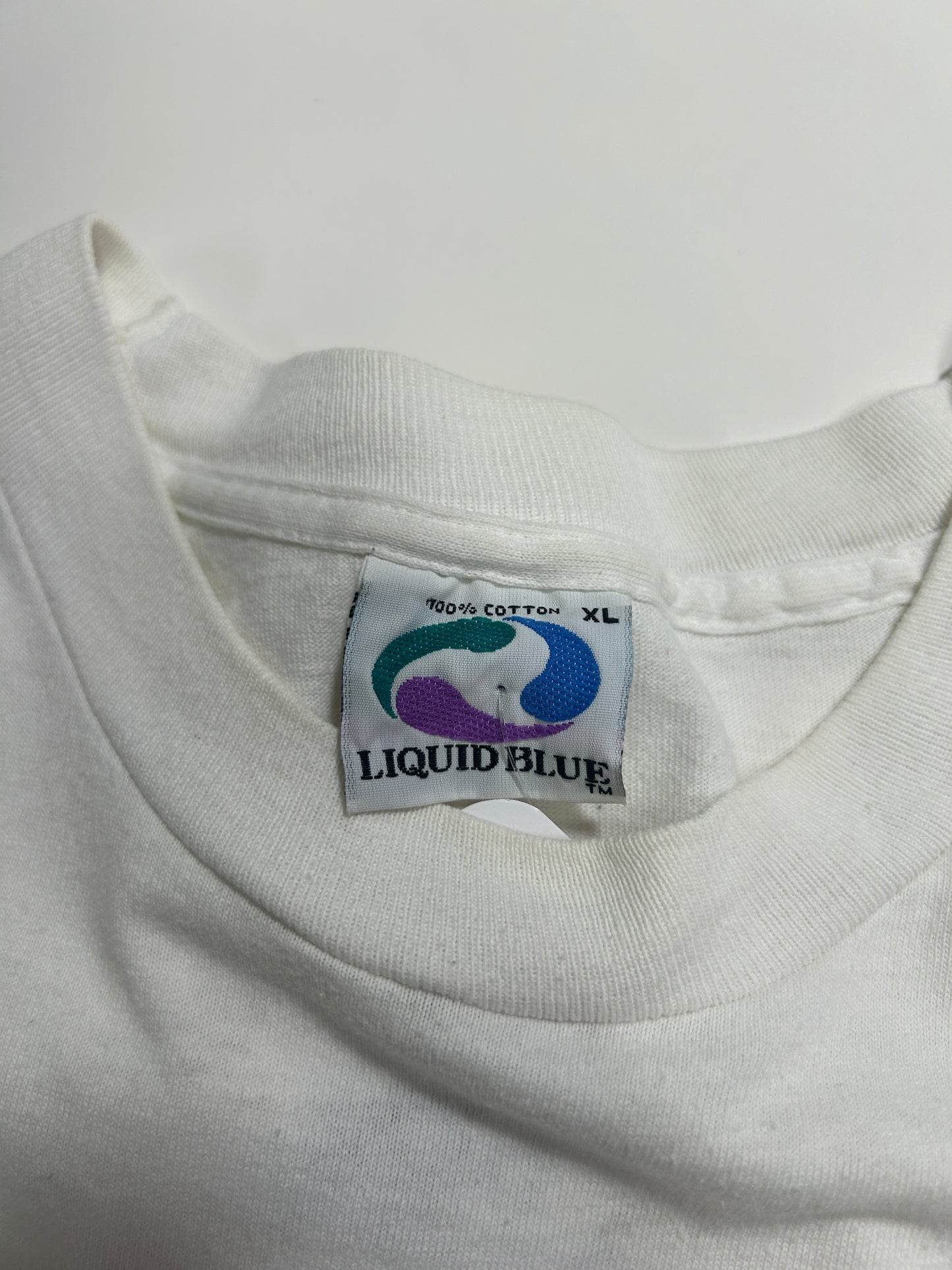 Vintage 1993 Grateful Dead Stealie Skull Liquid Blue Band Music T-Shirt Size XL 90s