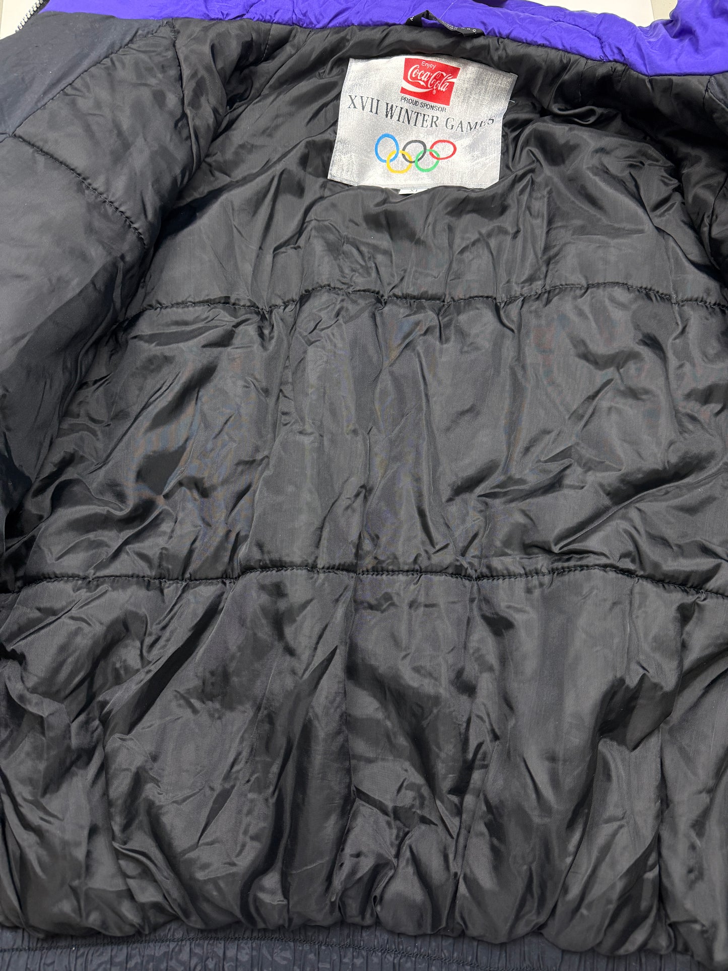 Vintage 1994 Lillehammer Olympics Coca Cola Team Canada Insulated Puffer Jacket Size XL