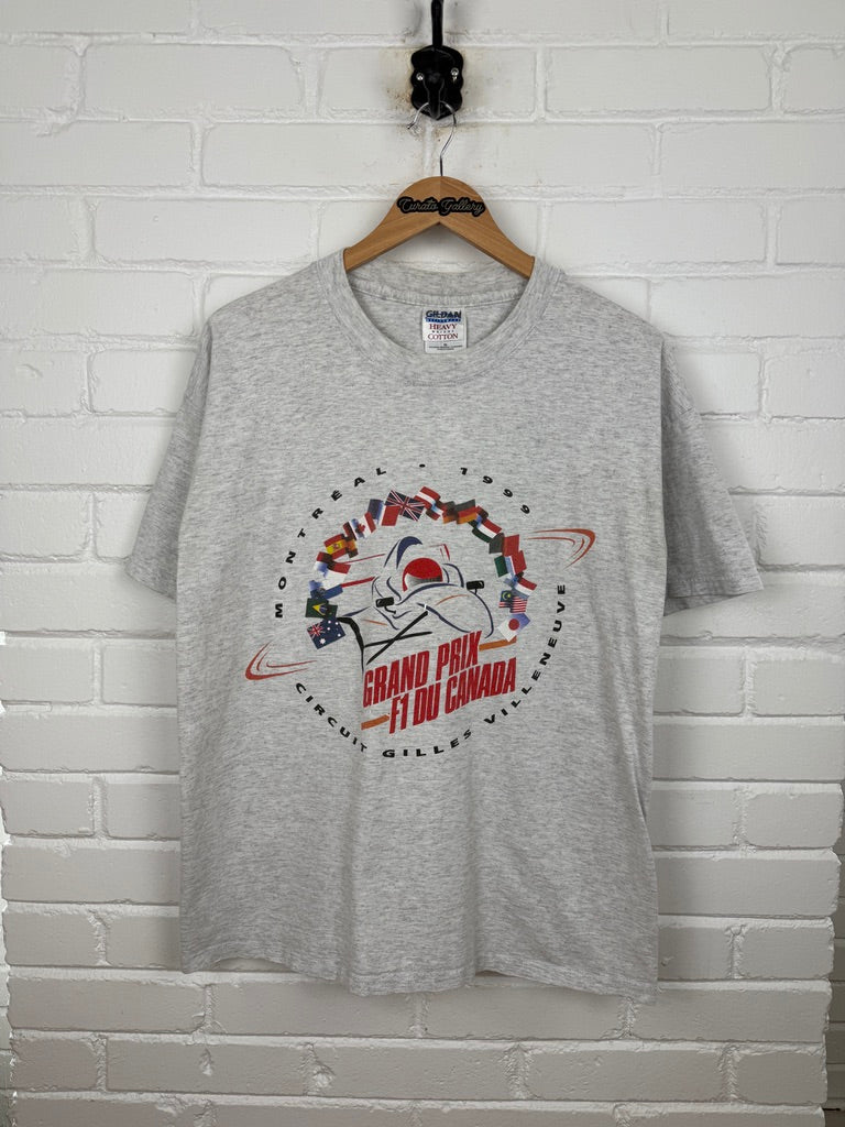 Vintage 1999 Grand Prix F1 Canada Montreal Racing World Flags Wheel T Shirt XL 90s