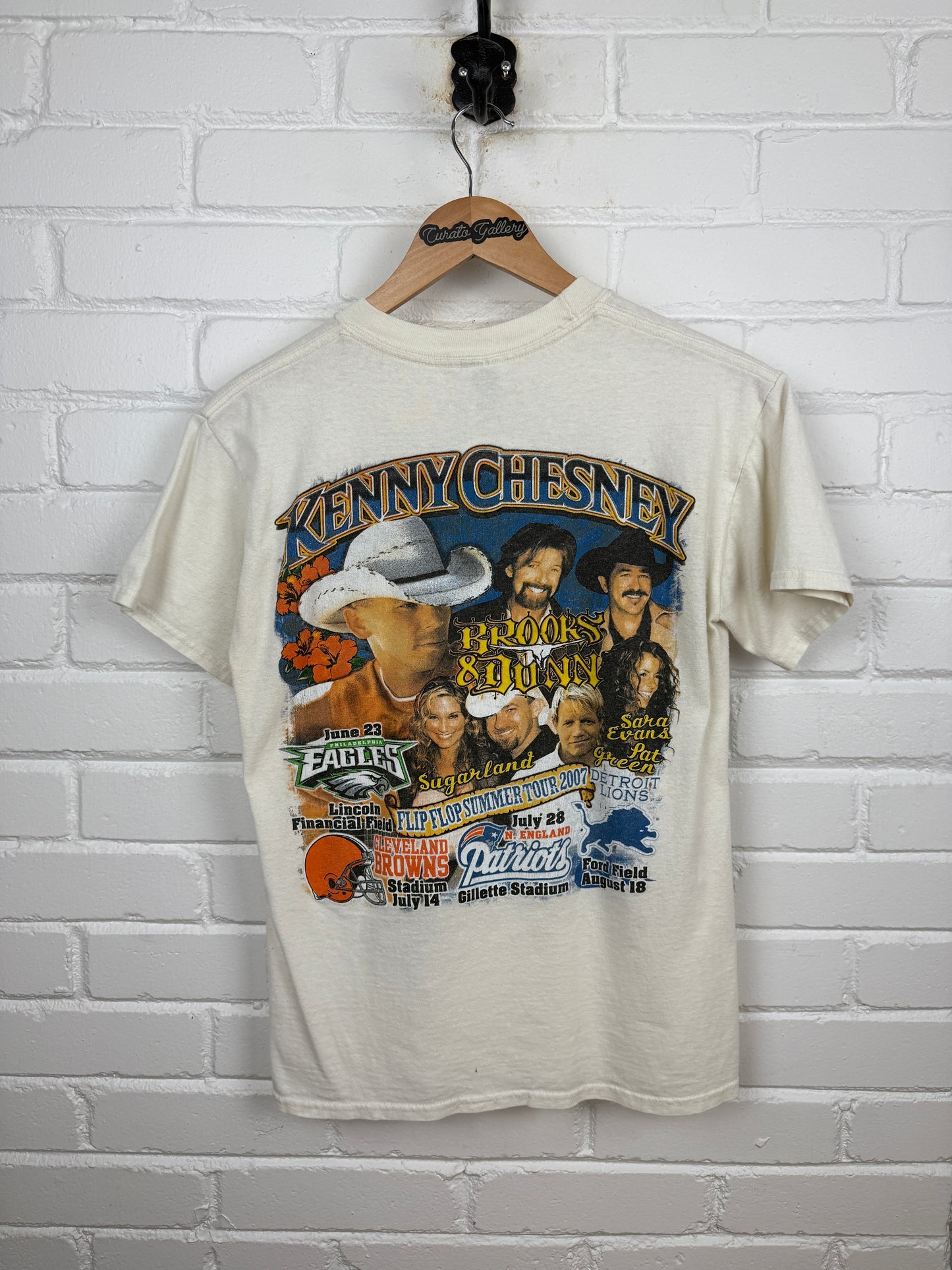 2007 Kenny Chesney Flip Flop Summer Tour Brooks & Dunn Music Band Tee Shirt Size S