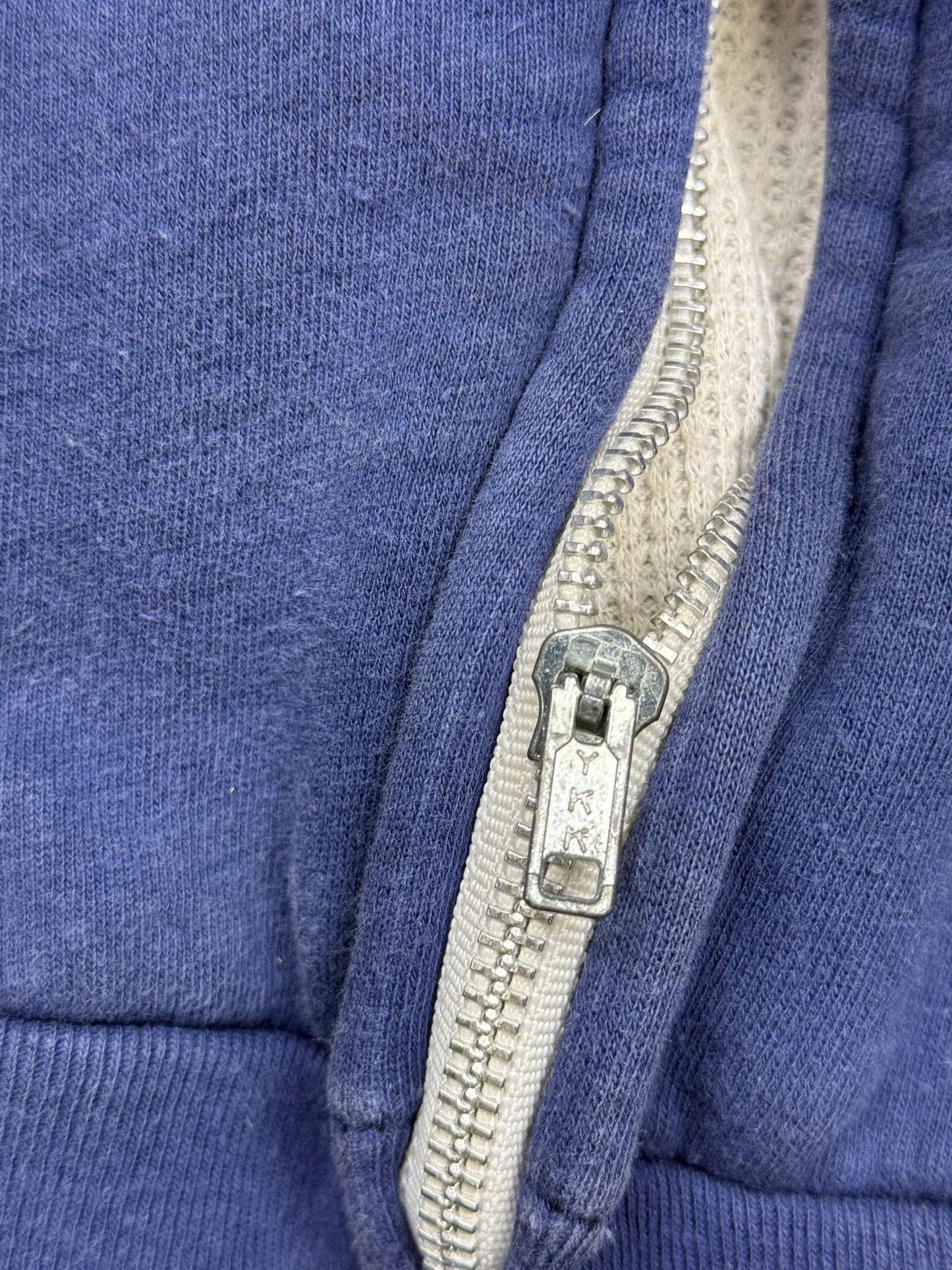 Vintage 80s Poplar Thermal Lined Blank Full Zip Hooded Sweatshirt Size XS