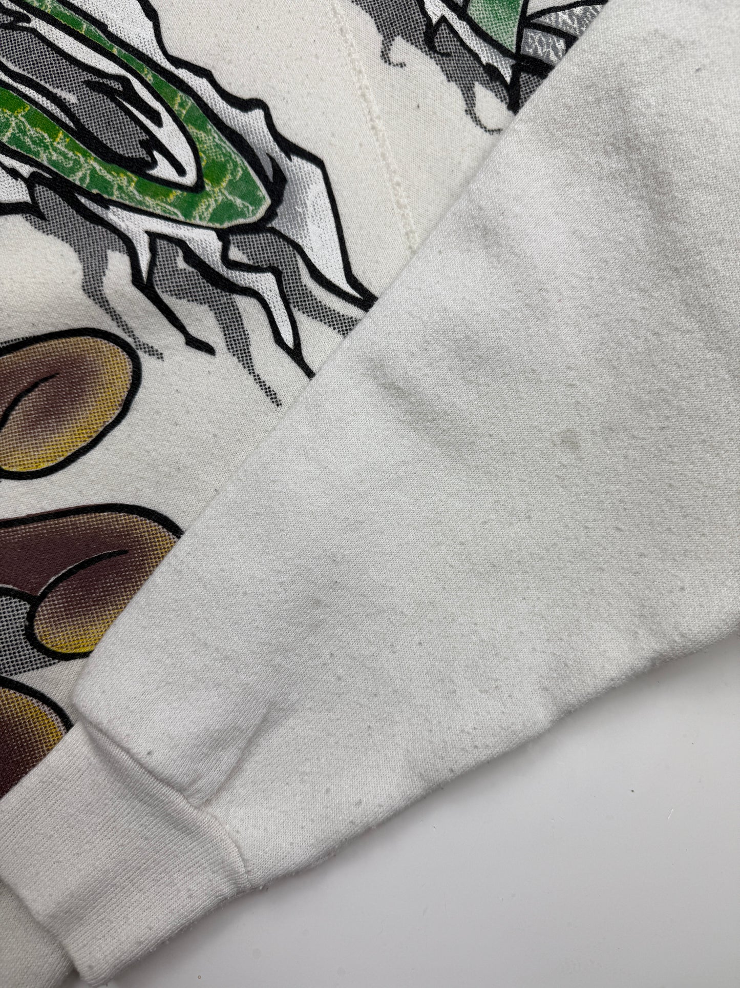 Vintage 1996 Looney Tunes Taz Grafiti Tear All Over Print Crewneck Sweatshirt Size M 90s