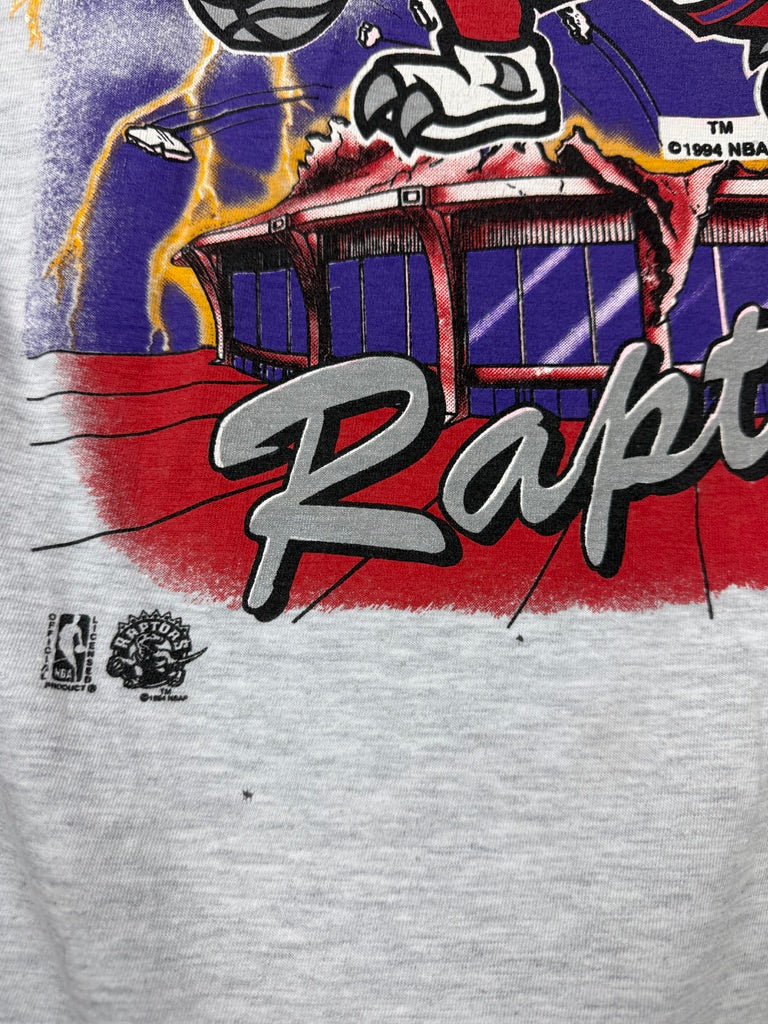 Vitnage 1994 Toronto Raptors Lightning Logo Buster NBA T Shirt Size XL 90s
