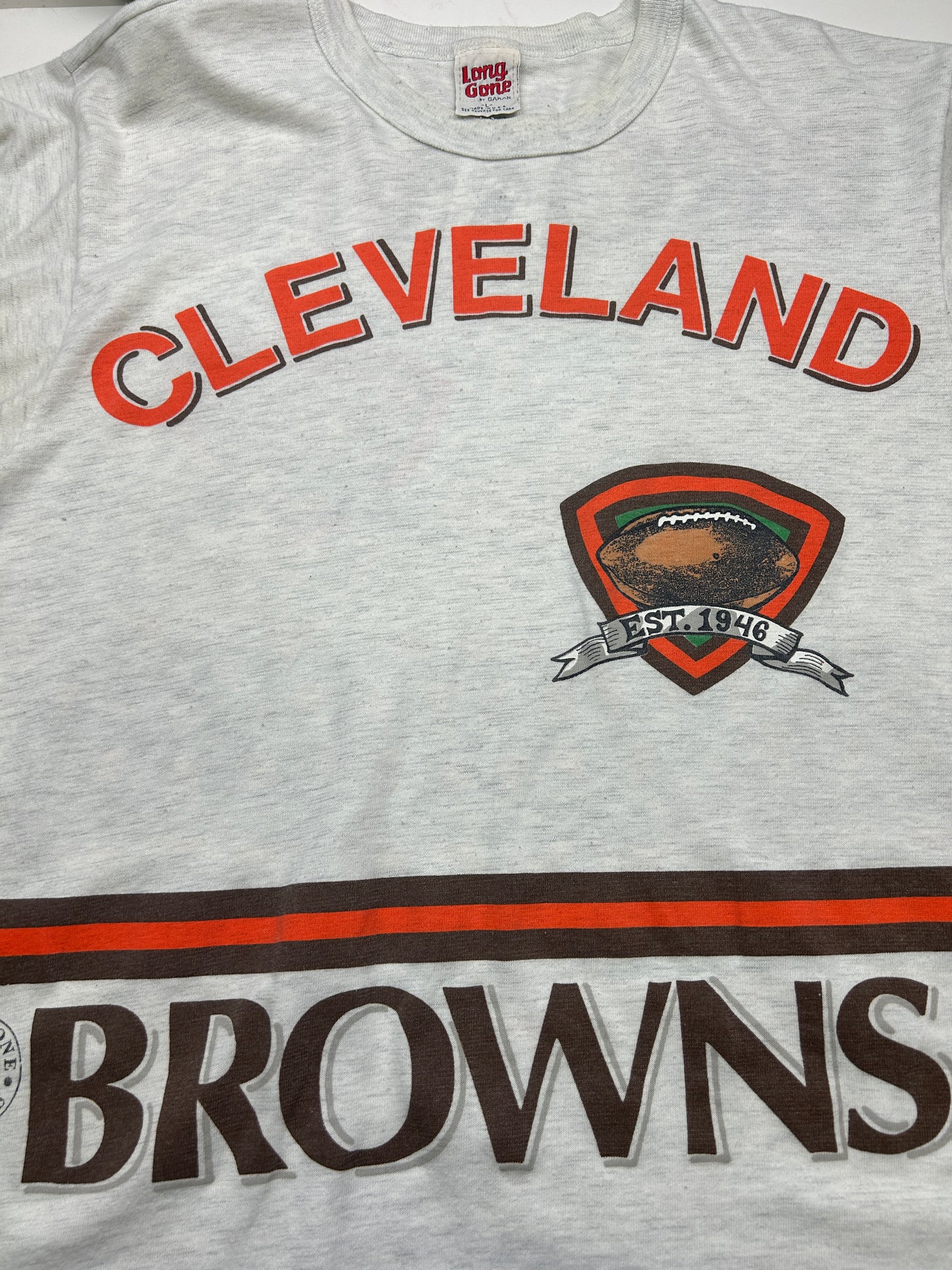 Vintage 90s Cleveland Browns Long Gone Series NFL Football 3/4 Sleeve T Shirt Size L