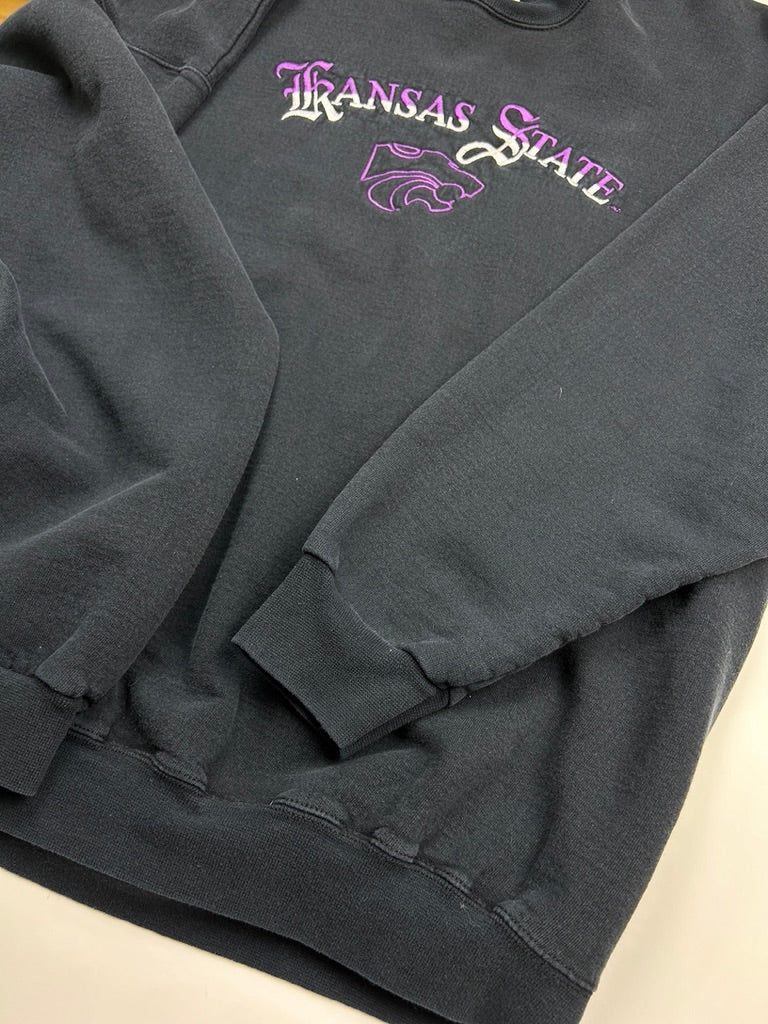 Vintage 90s Kansas State Wildcats Embroidered NCAA Coliegate Sweatshirt Size XL