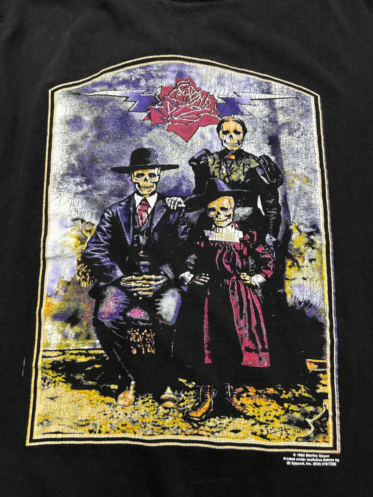 Vintage 90s Grateful Dead Skull Family Photo Stanley Mouse Art Music T Shirt XL