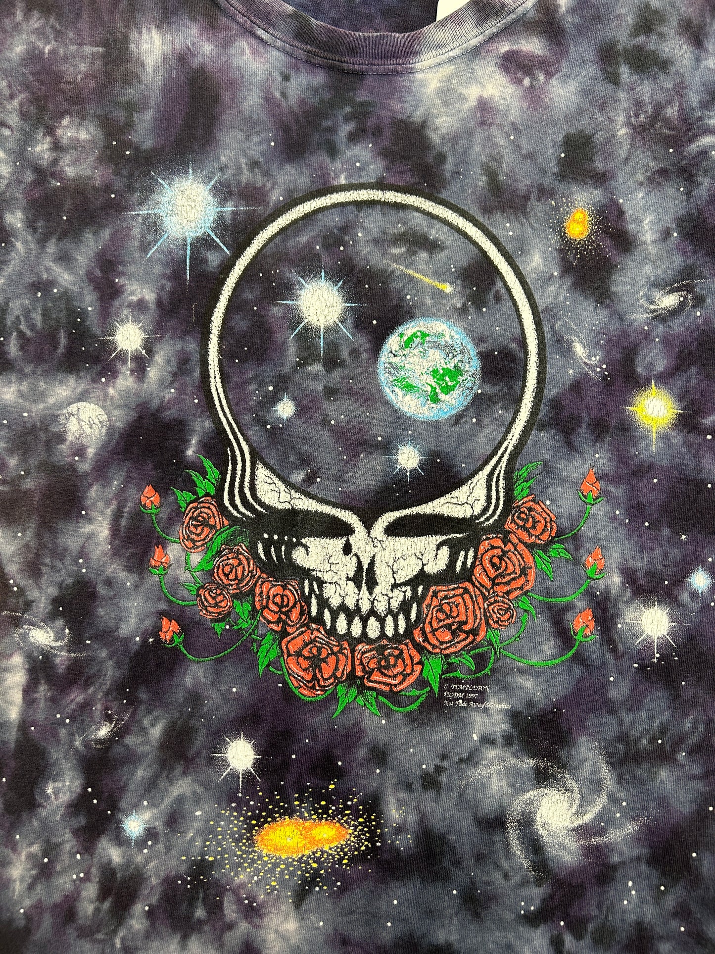 Vintage 1997 Grateful Dead Space Your Face Galaxy Tie-Dye Band Music T-Shirt Size XL 90s
