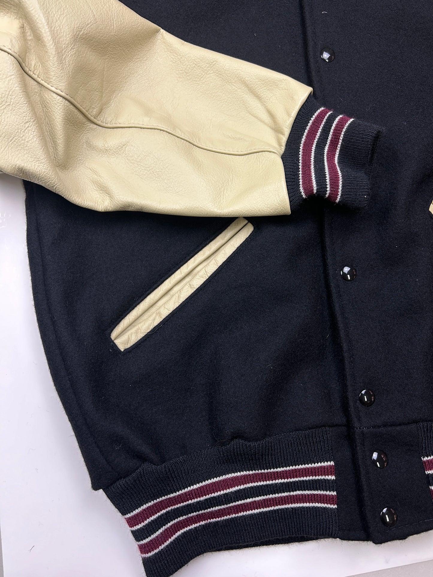 Vintage 90s Adjac Two Tone Wool Varsity Letterman Jacket Size L