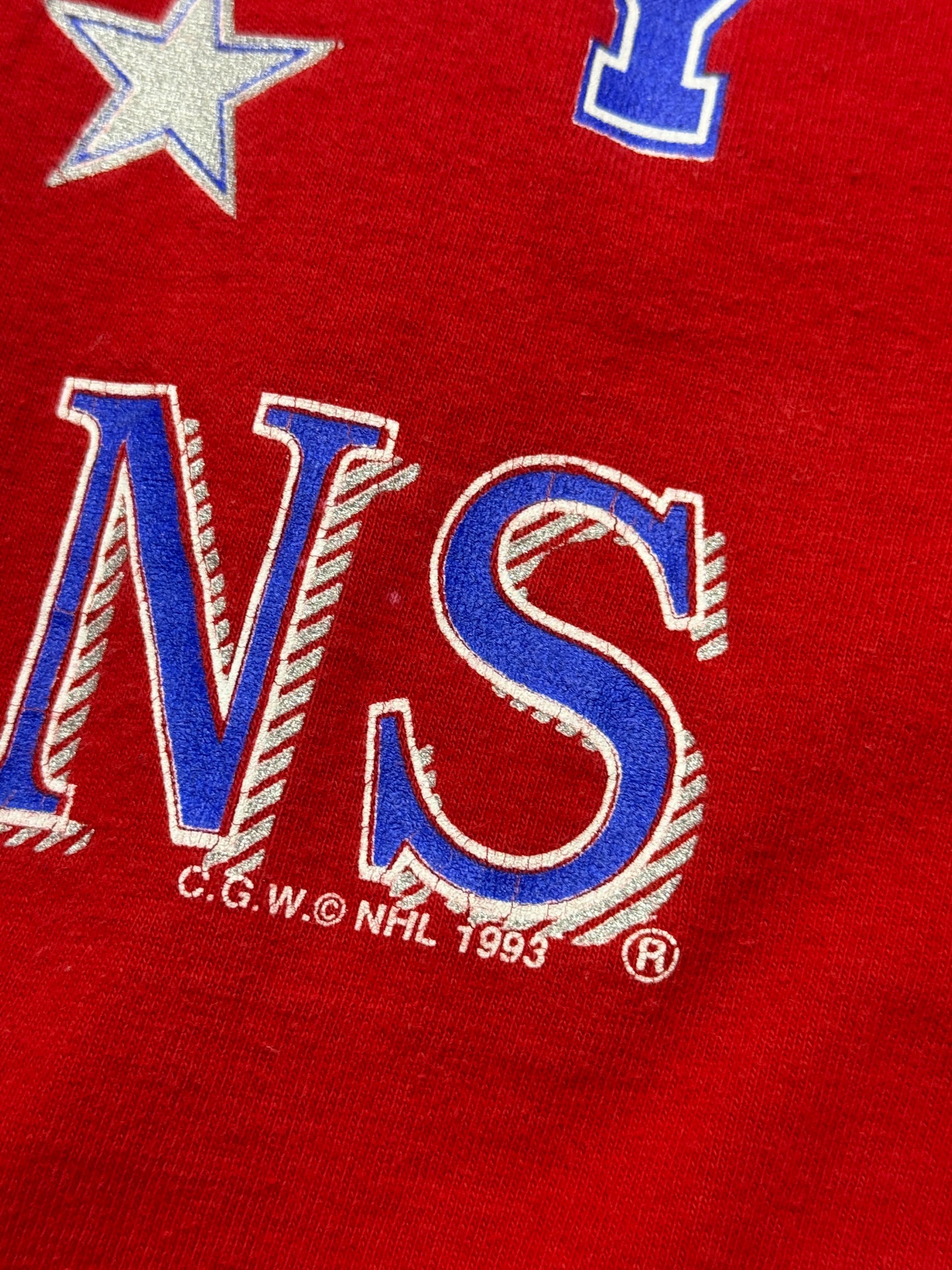 Vintage 1993 Montreal Canadians NHL Hockey Eastern Conference Graphic T Shirt Size L