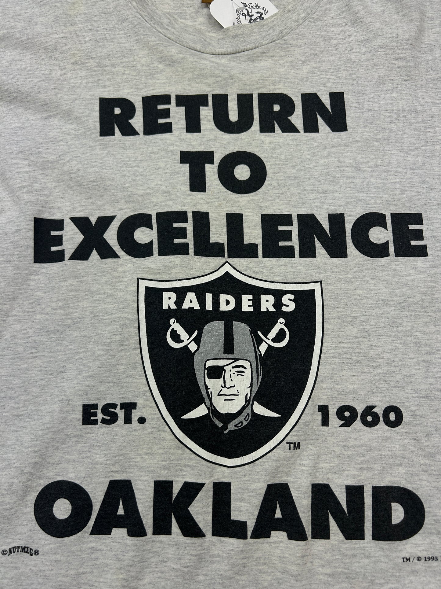 Vintage 1995 Oakland Raiders Home Sweet Home NFL Nutmeg T Shirt Size M 90s