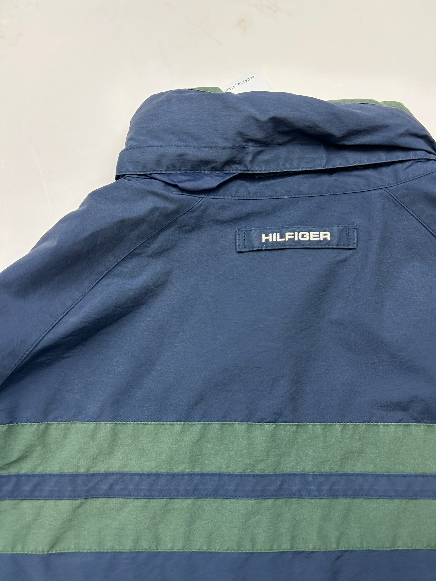 Tommy Hilfiger Embroidered Spell Out Flag Two Tone Light Jacket Size L