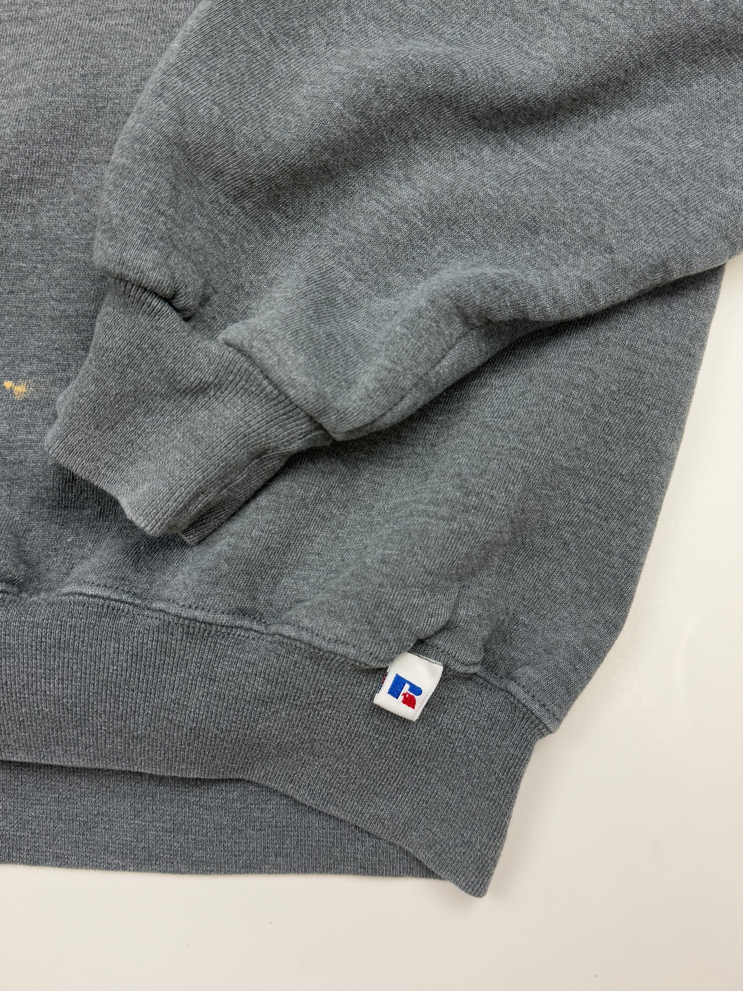 Vintage Russell Athletic Cropped Boxy Fit Blank Crewneck Sweatshirt Size XL Charcoal Gray
