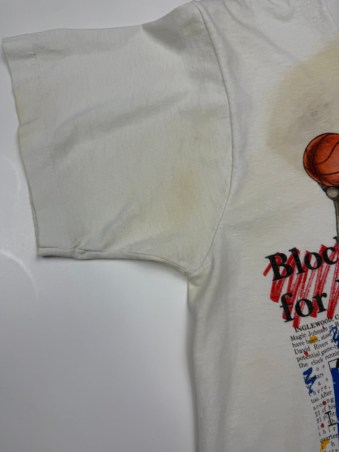 Vintage 1989 Joe Dumars #4 Detroit Pistons NBA Finals MVP Caricature Salem T Shirt Size XS