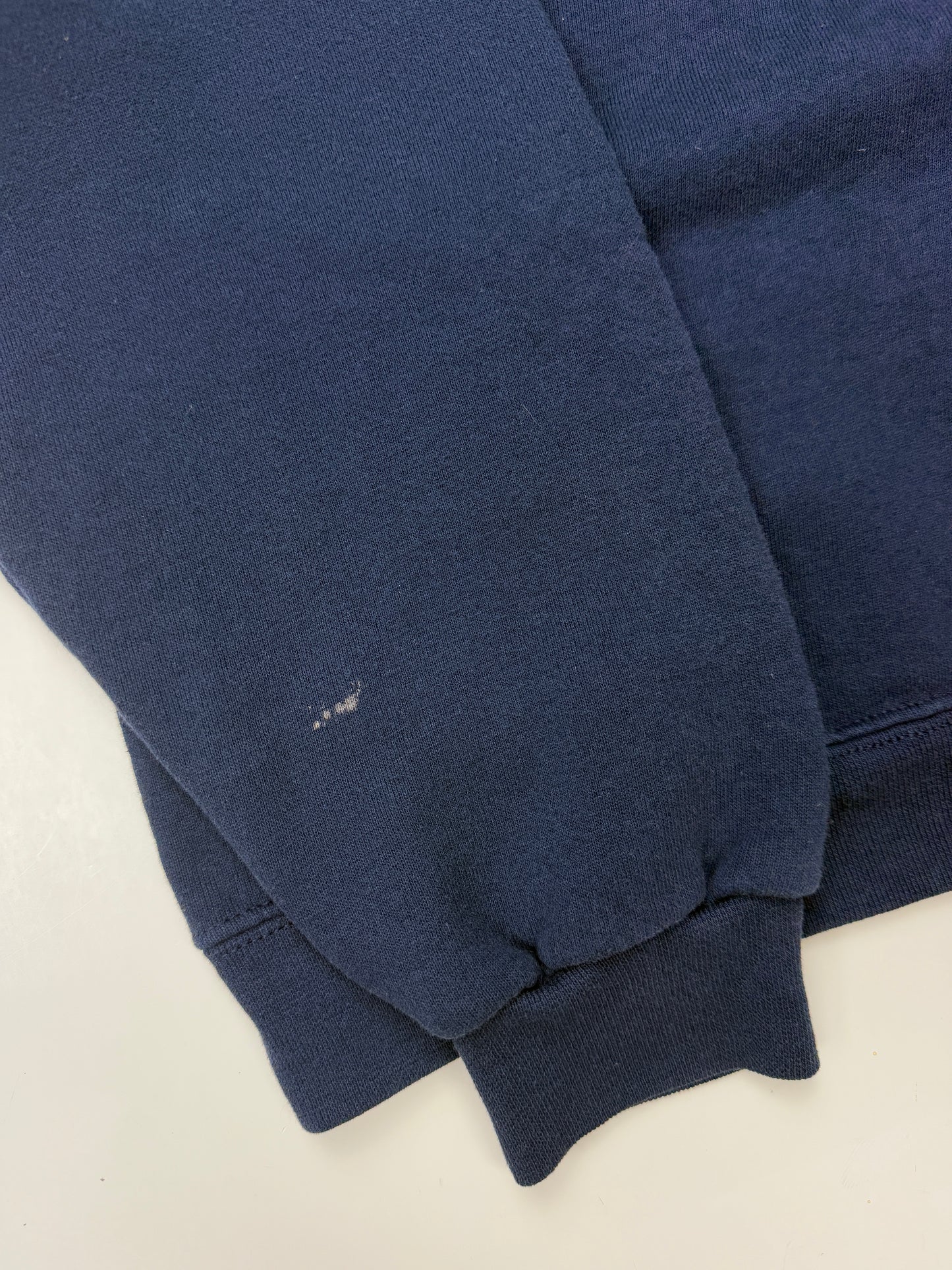 Russell Athletic Cropped Boxy Fit Blank Crewneck Sweatshirt Size M Navy Blue