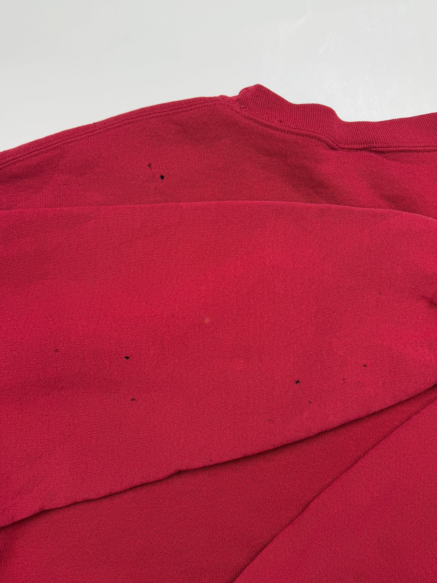 Vintage Russell Athletic Cropped Boxy Fit Blank Crewneck Sweatshirt Size XL Burgundy