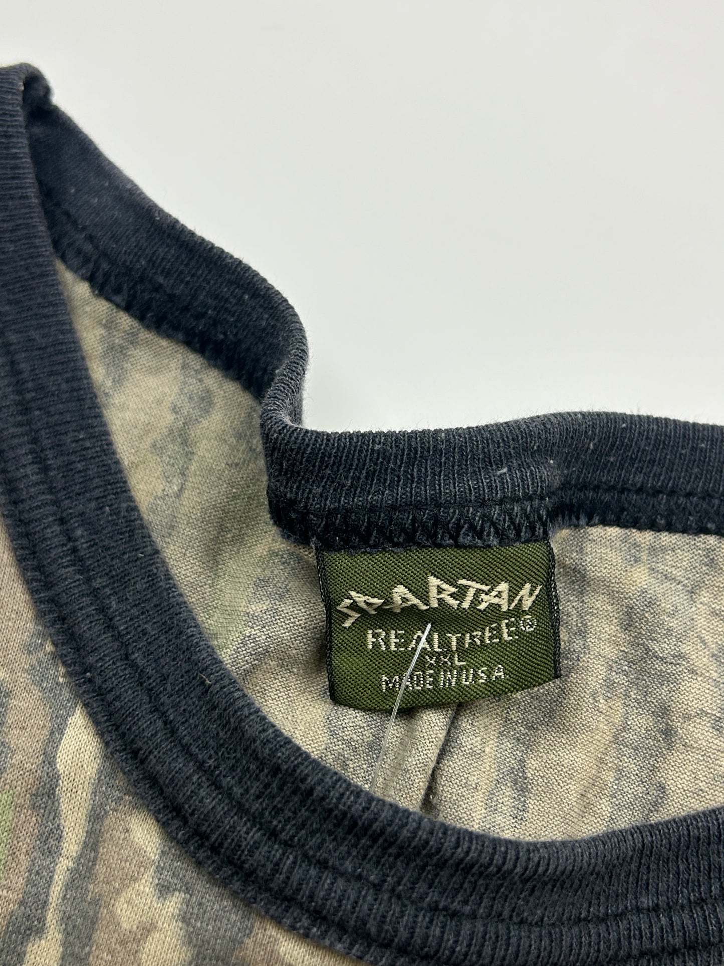 Vintage 80s/90s Spartan Real Tree Camo Hunting Pocket Long Sleeve T Shirt Size XXL