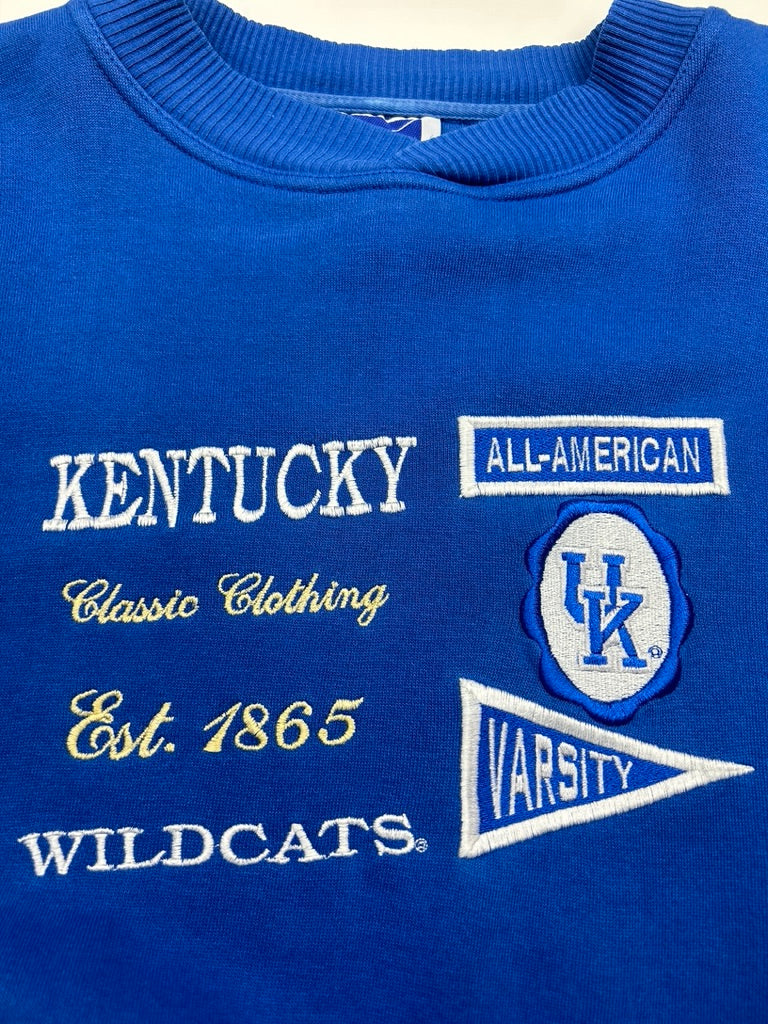 Vintage 90s Kentucky Wildcats NCAA Embroidered Collegiate Sweatshirt Size XL