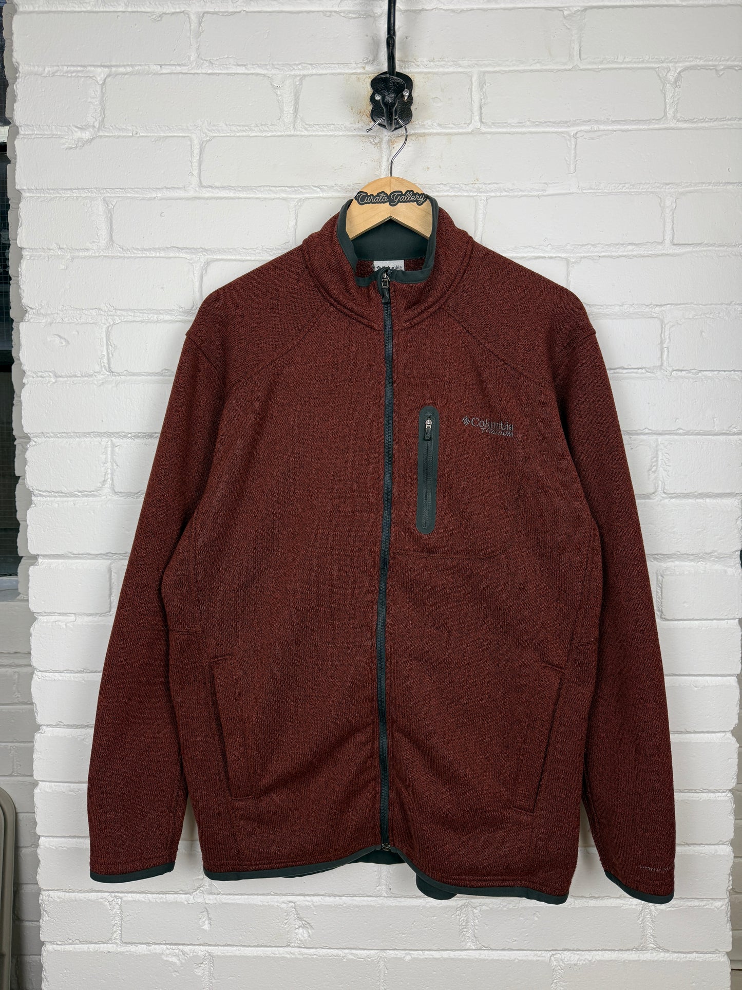 Vintage Columbia Titanium Omni Shield Embroidered Spell Out Full Zip Sweater Size L