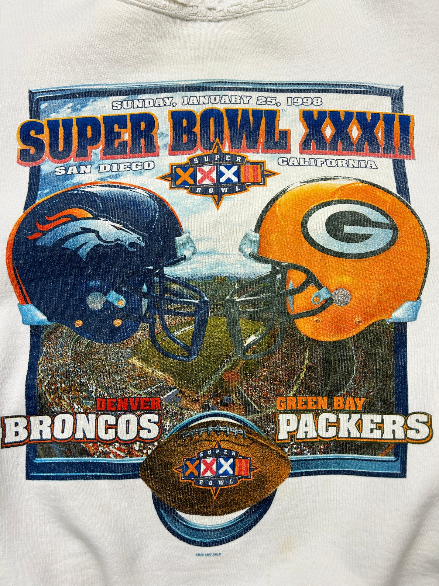 Vintage 1998 Super Bowl XXXII Broncos Vs Packers NFL Starter Sweatshirt Size XXL 90s