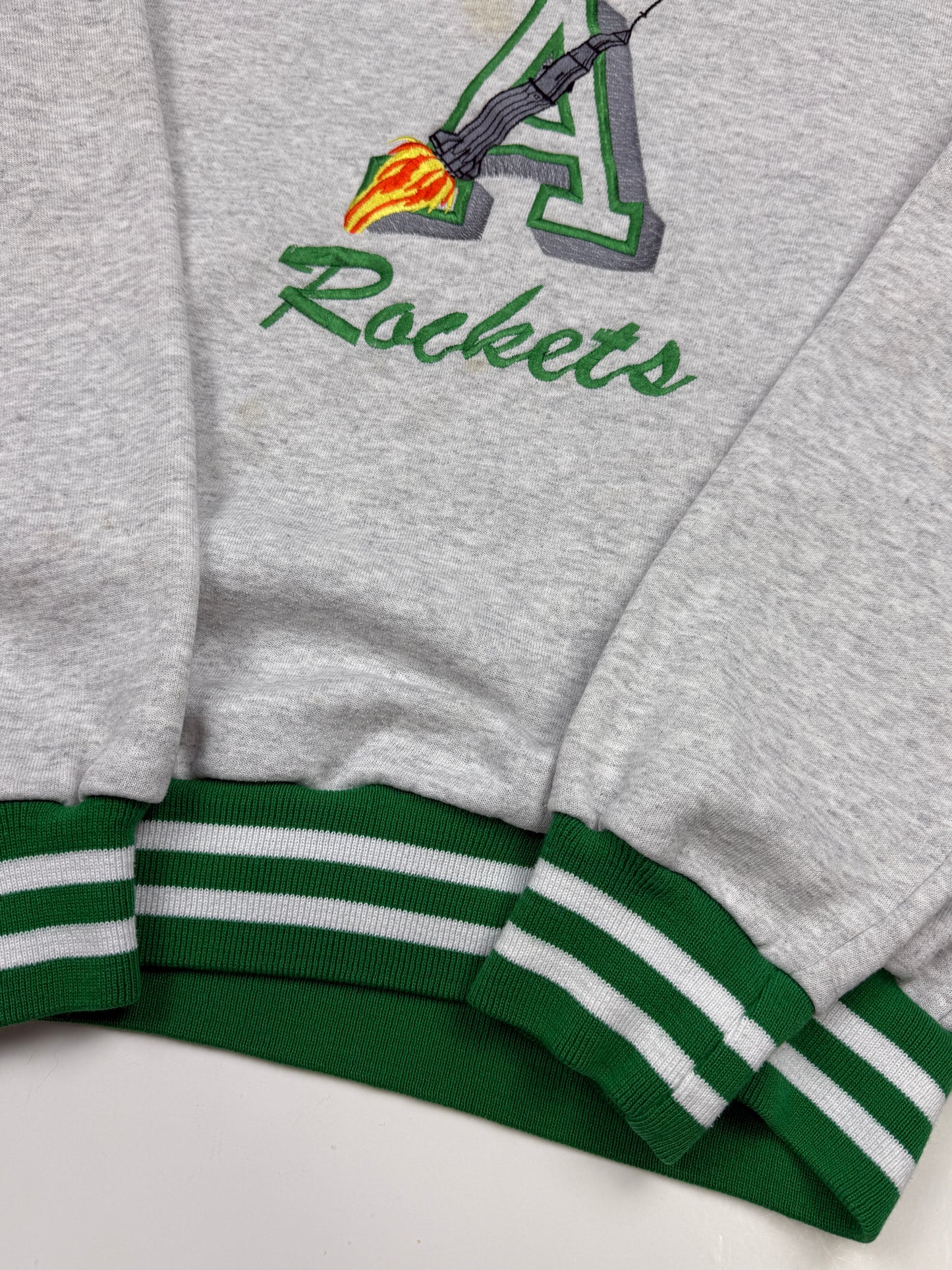 Vintage 90s A Rockets Spaceship Embroidered Sweatshirt Size L