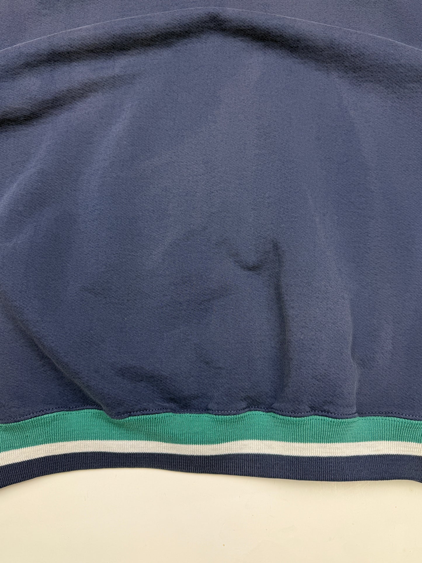 Vintage 90s Blank Striped Cuffs Navy Blue Crewneck Sweatshirt Size XL