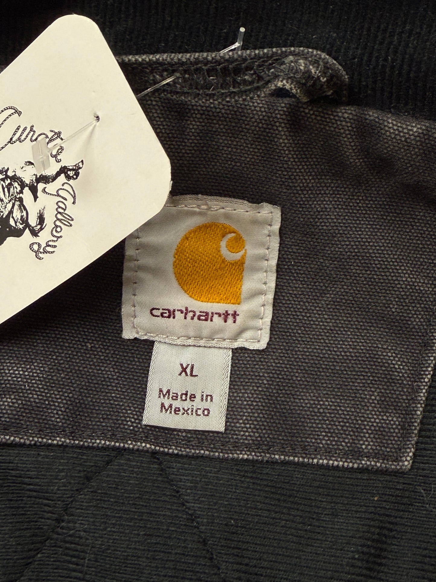 Carhartt Insulated Canvas Work Wear Barn Coat Cord Collar Size XL Black