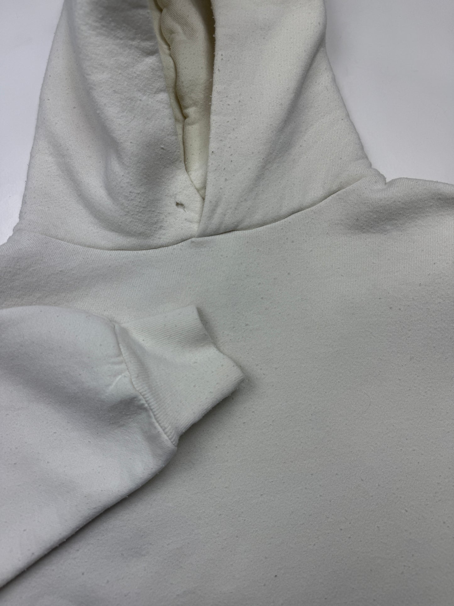 Vintage Russell Athletic Cropped Boxy Fit Blank Hooded Sweatshirt Size XL White