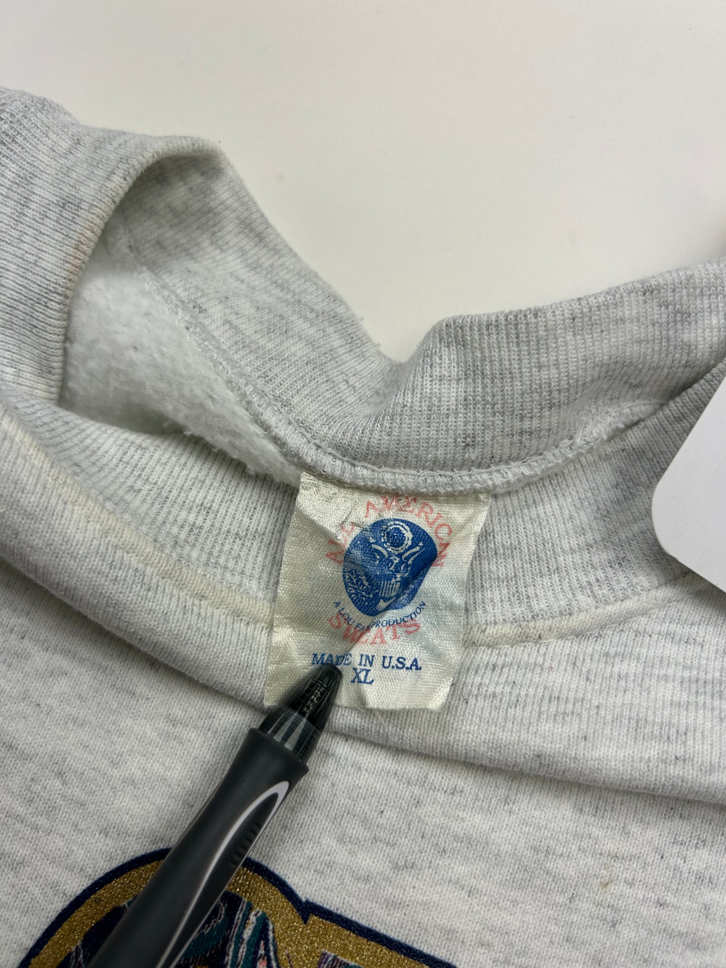 Vintage 1992 Penn State Nittany Lions Paisley Print Front & Back Graphic Sweatshirt Size XL 90s