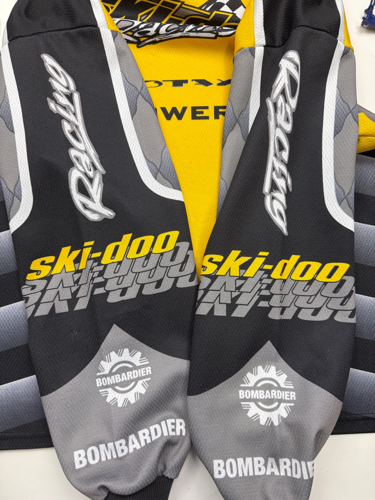 Vintage 90s Ski Doo Racing Rotax Power Snow Gear Jersey Size XL Yellow