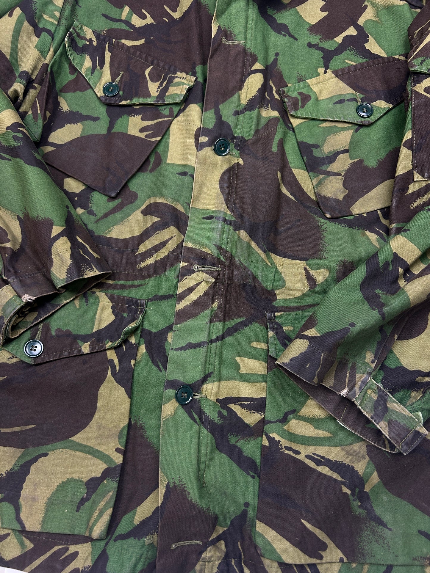 Vintage 90s British Army Woodland Camoflauge Smock Combat Full Zip Jacket Size L