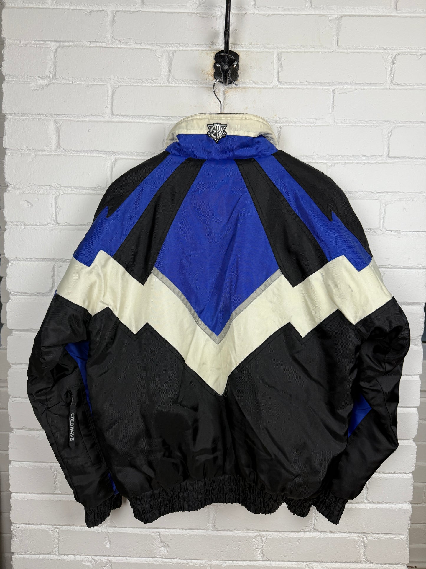 Vintage 90s Cold Wave Quilted Lined Snowmobile Jagged Edge Shockwave Insulated Jacket Size M