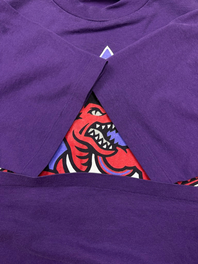 Vintage 1994 Toronto Raptors Big Logo Graphic NBA T Shirt Size M 90s Purple