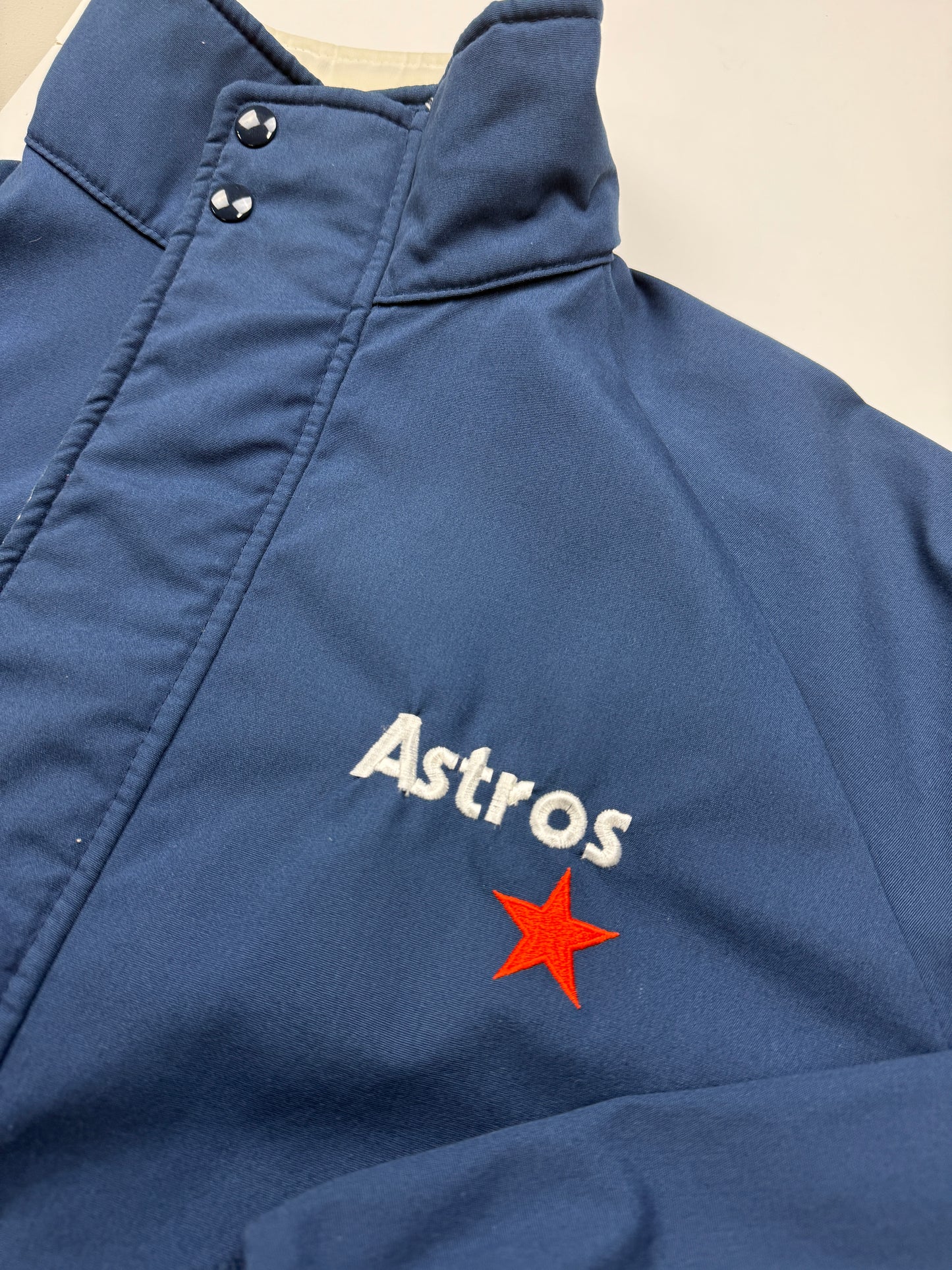 Vintage 80s Houston Astros MLB Baseball Spell Out Swingster Bomber Jacket Size M
