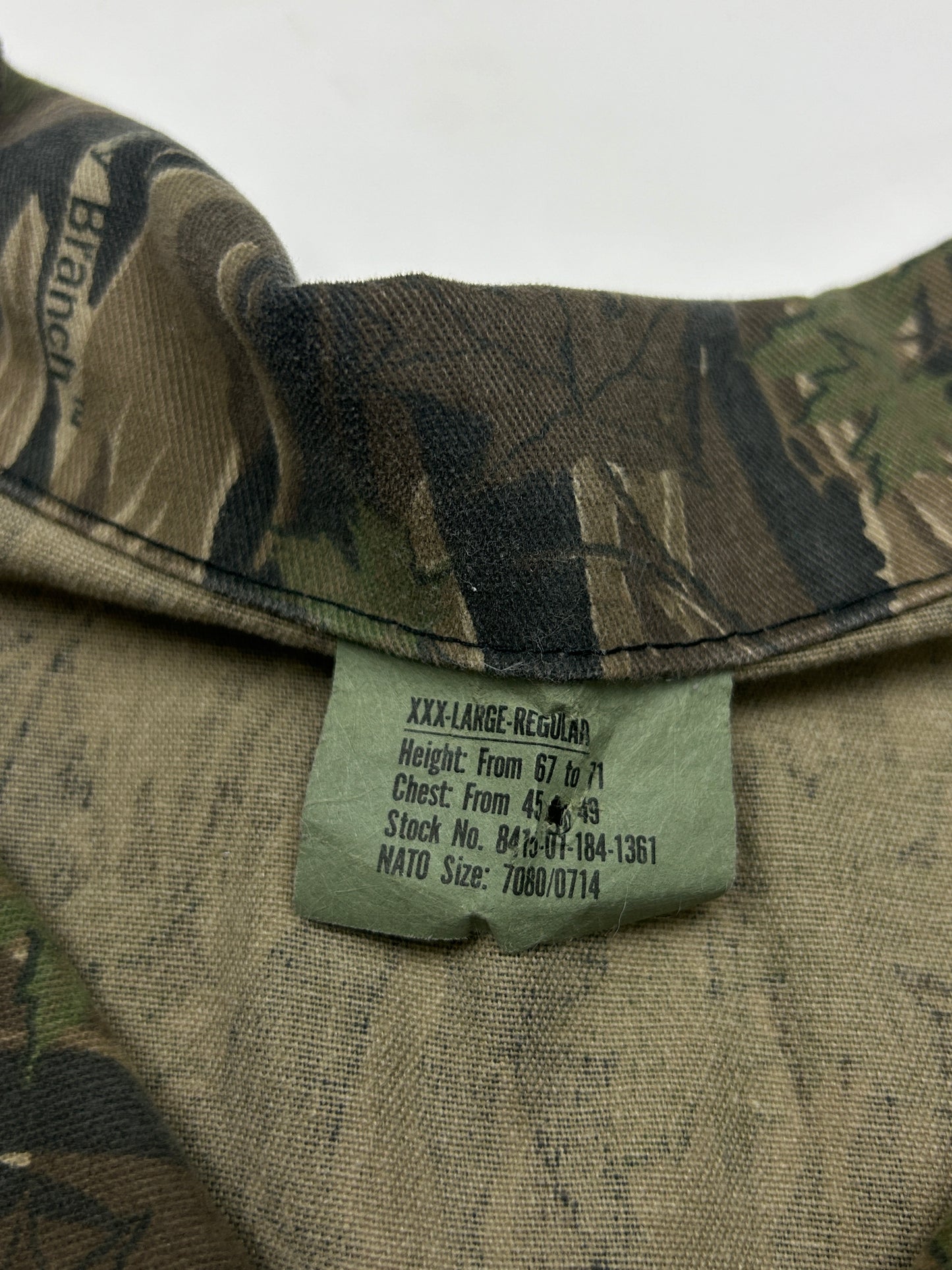 Vintage Smokey Branch Camo Hunting Button Up Light Overcoat Jacket Size XXXL